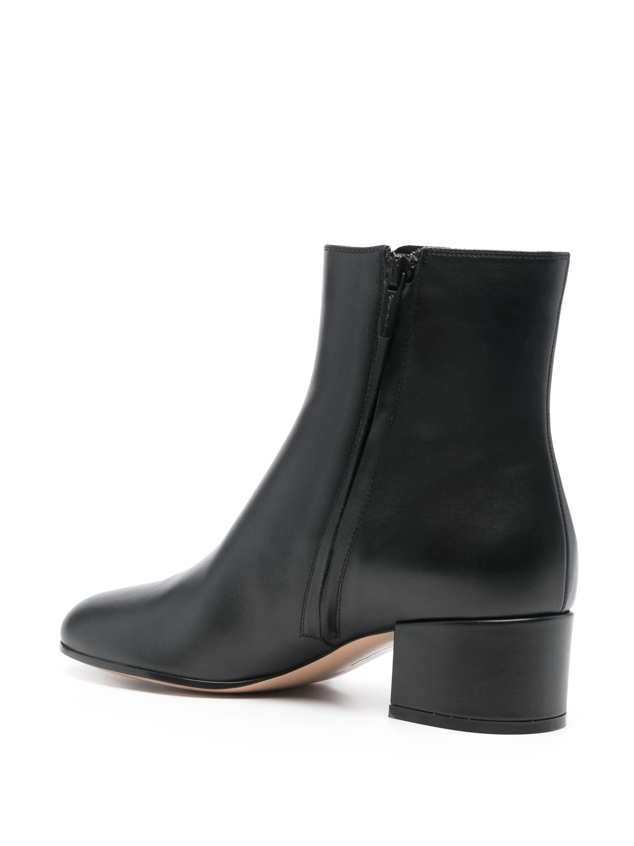Smooth Calf Leather Ankle Boots with Polished Finish