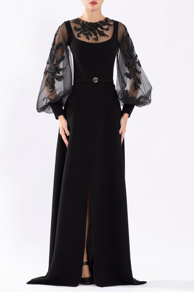 Crepe Dress With Envelope Skirt