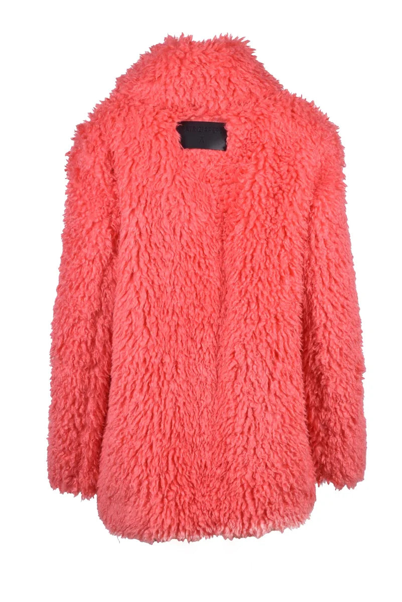 Faux Fur Coat - Red