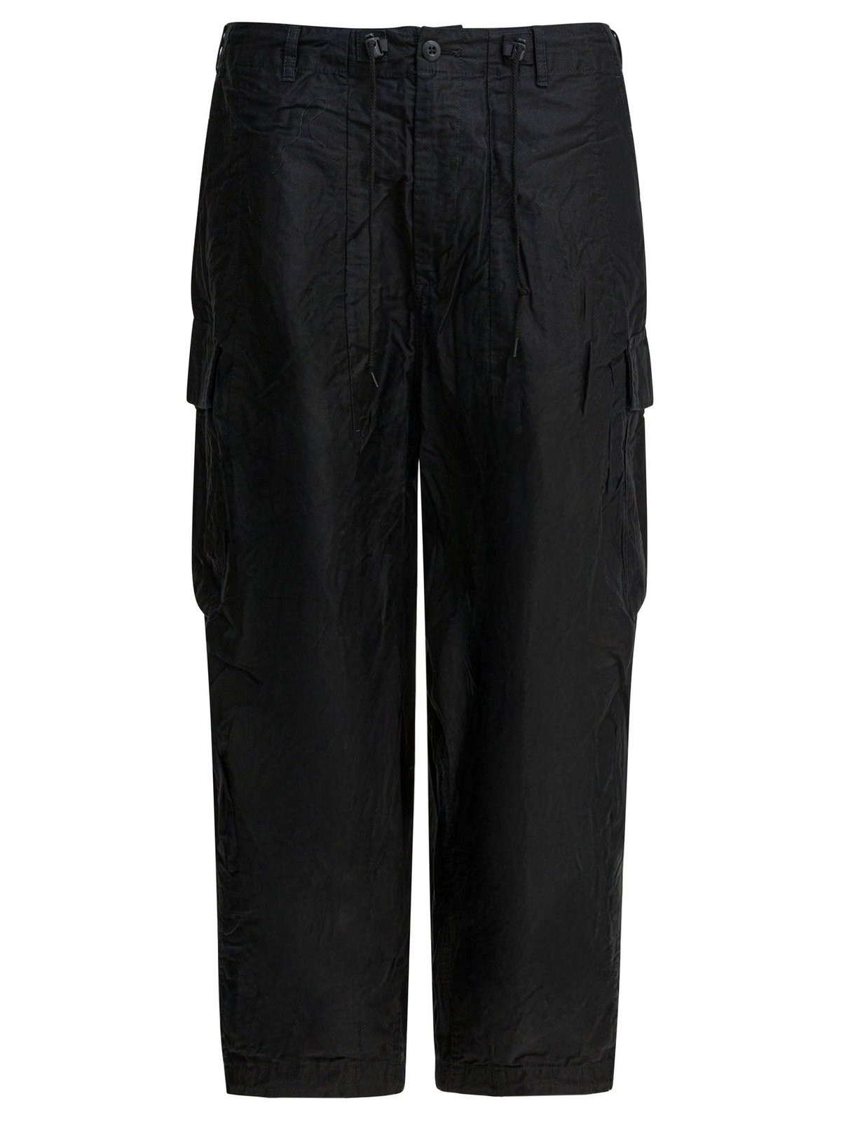 Textured Cotton Straight Pants