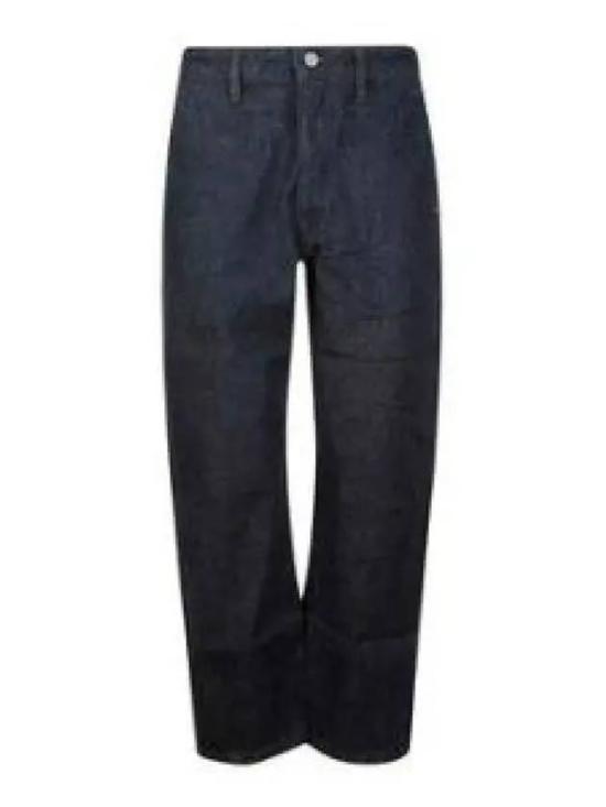 Wide-Leg Denim Trousers With High Waist And Minimalist Design