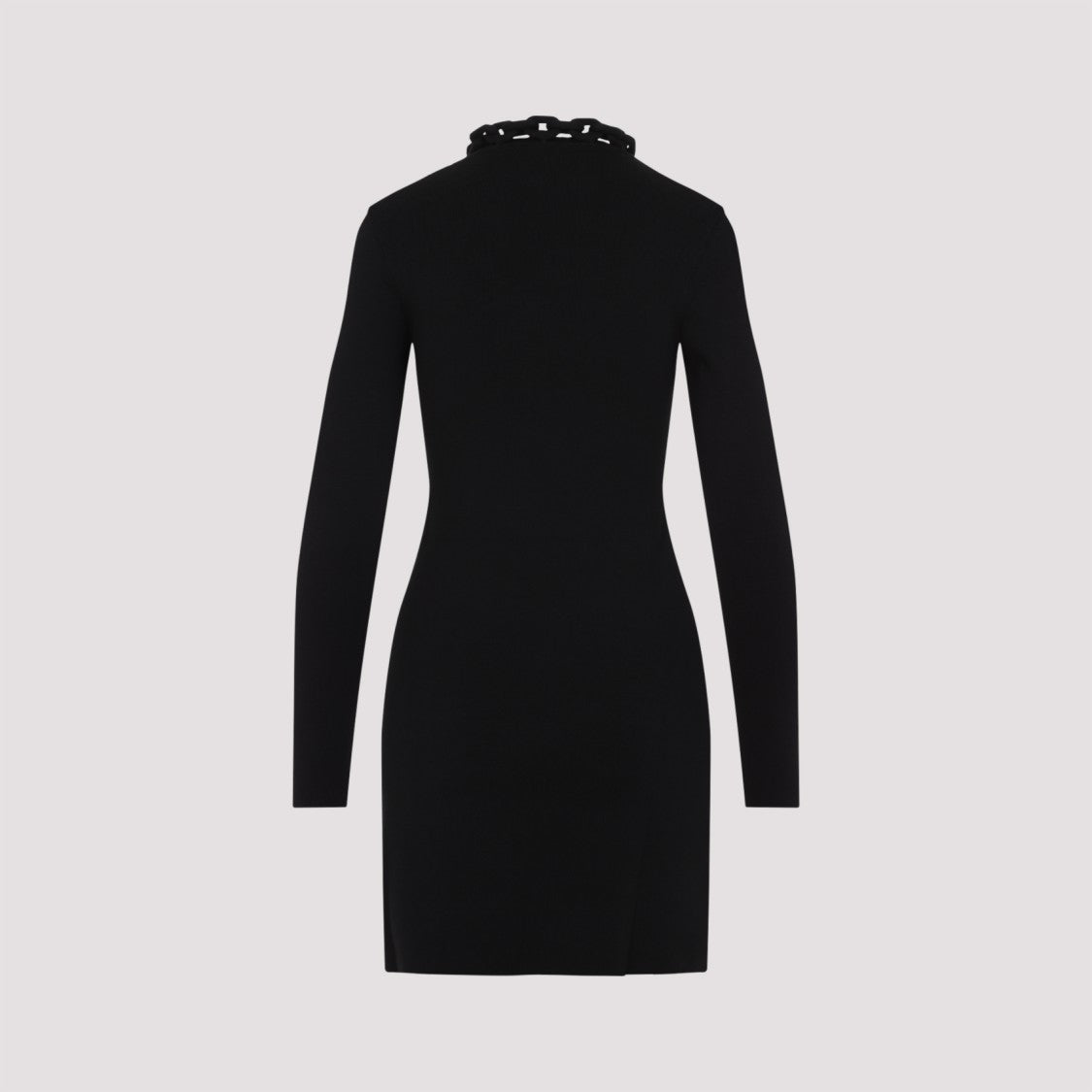 Black Silk-Cotton Blend Dress With Chain Detail