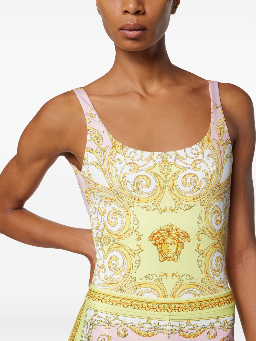 Ornate Baroque Print One-Piece Swimsuit