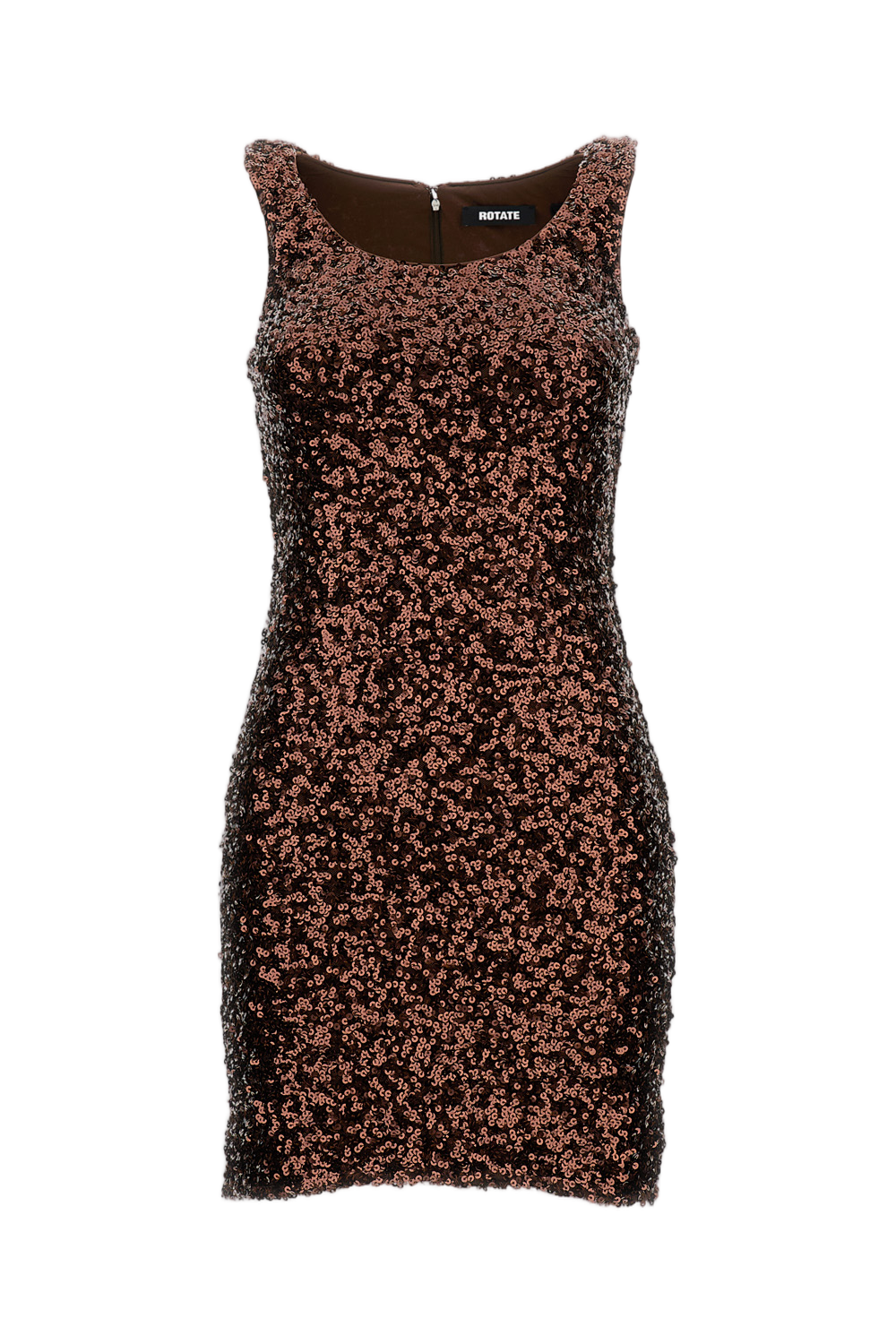 Shimmering Brown Sequin Midi Dress