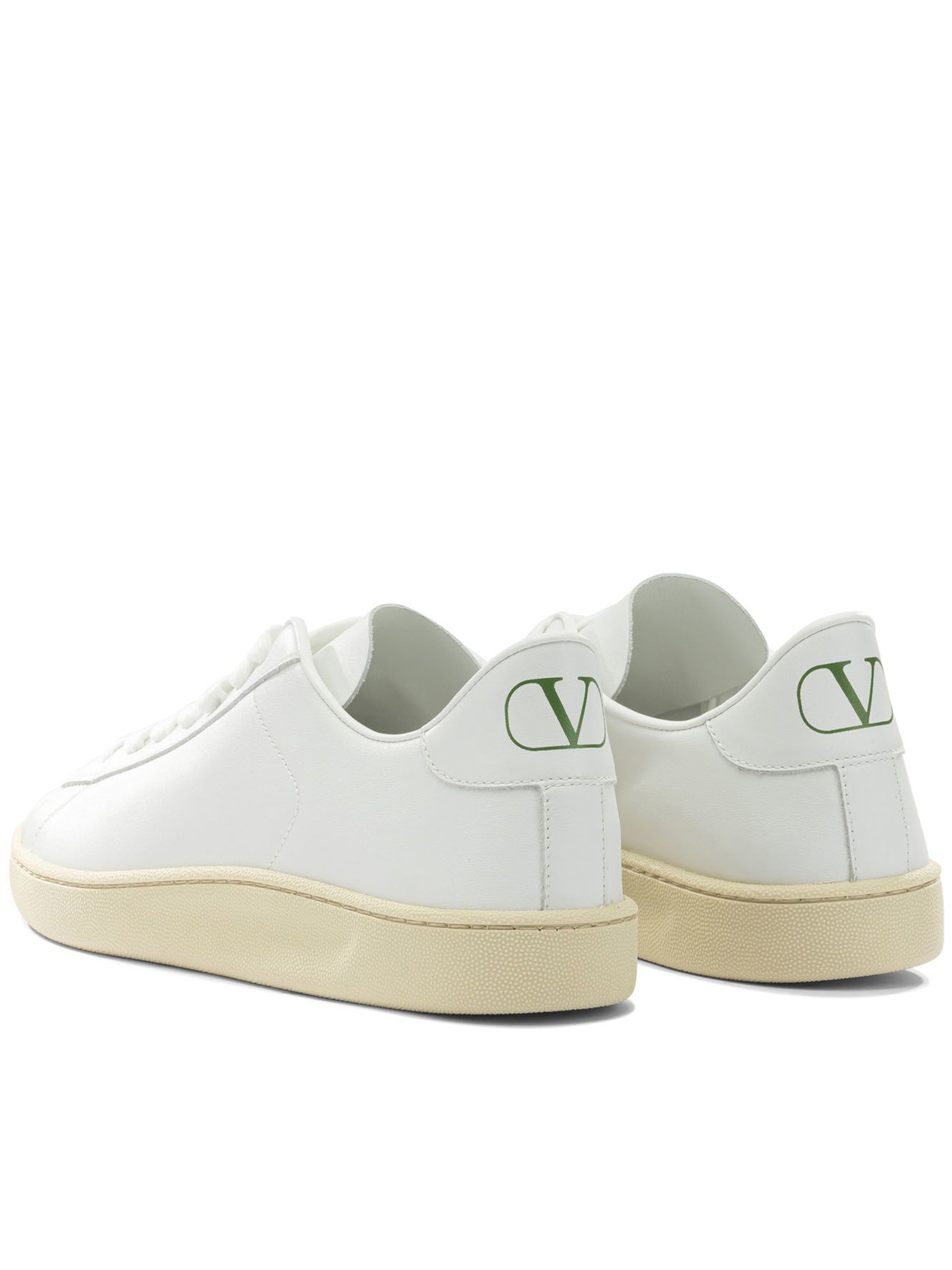 White Minimalist Smooth Leather Low-Top Sneakers