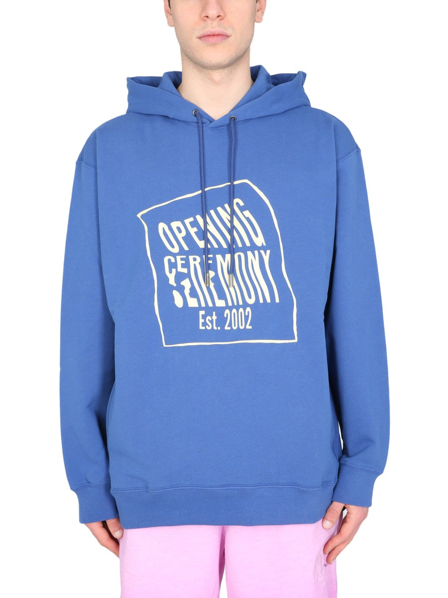 Relaxed-Fit Hoodie With Box-Style Logo Print