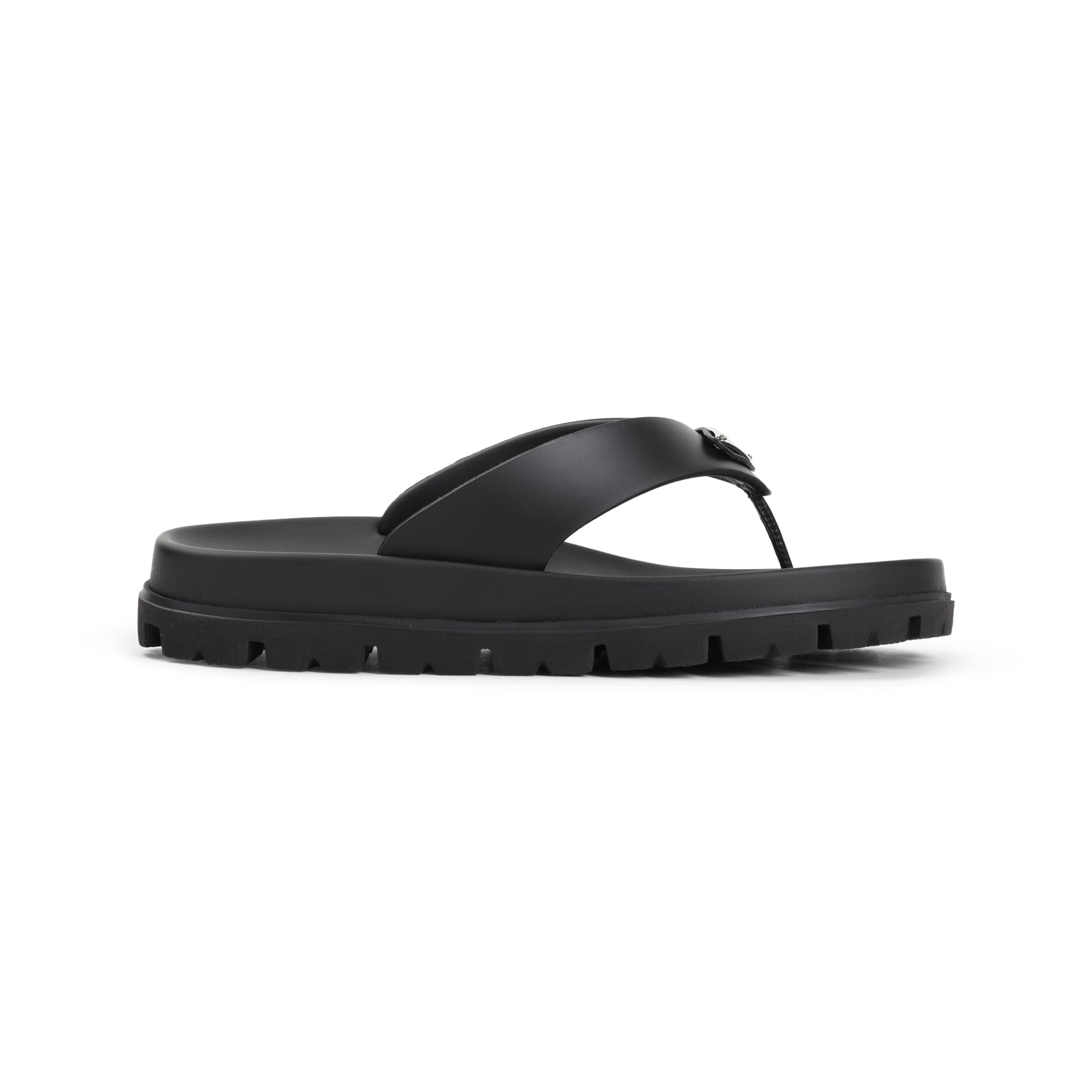Minimalist Black Sandals with Rugged Sole