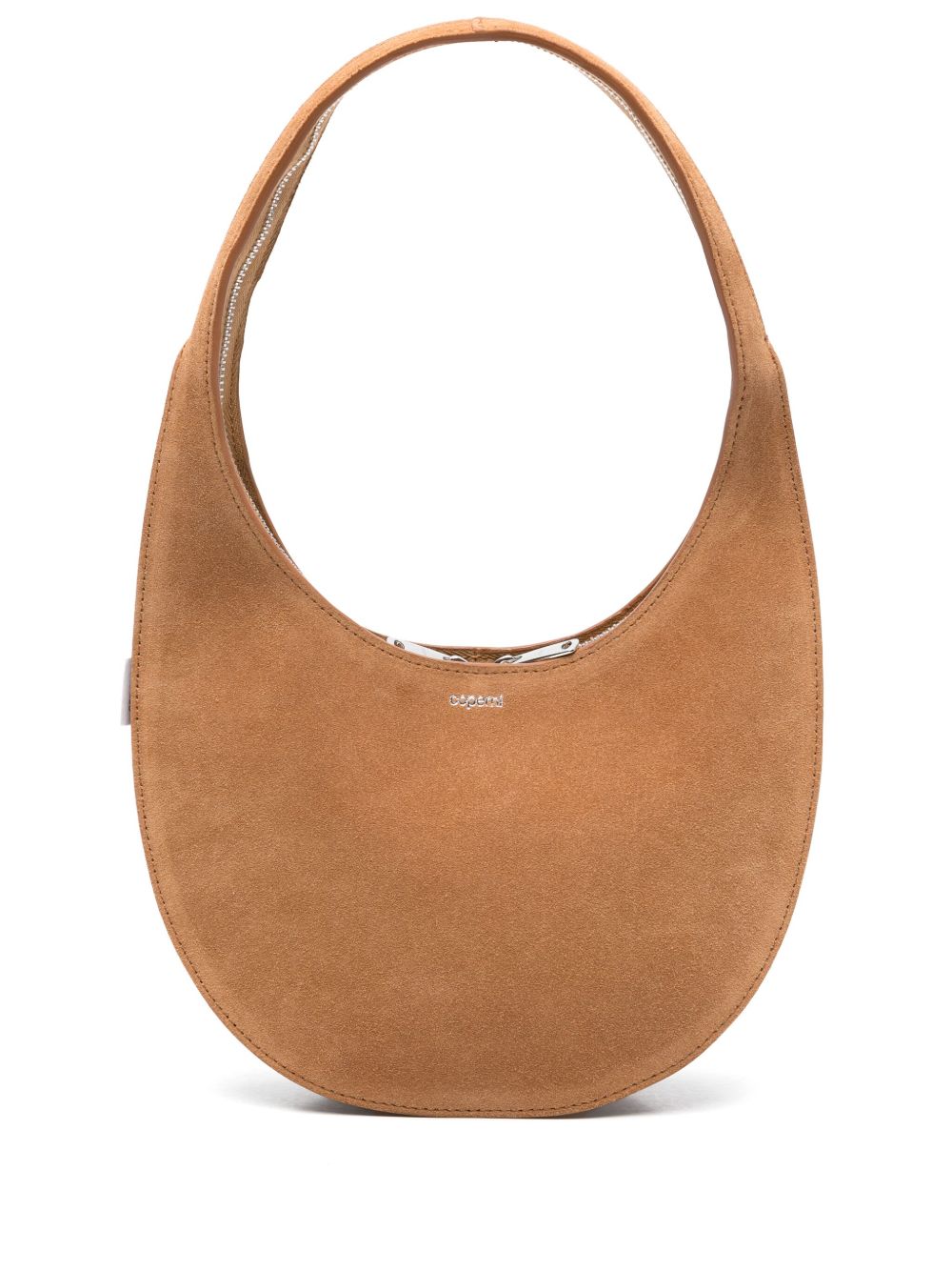 Crescent-Shaped Suede Handbag