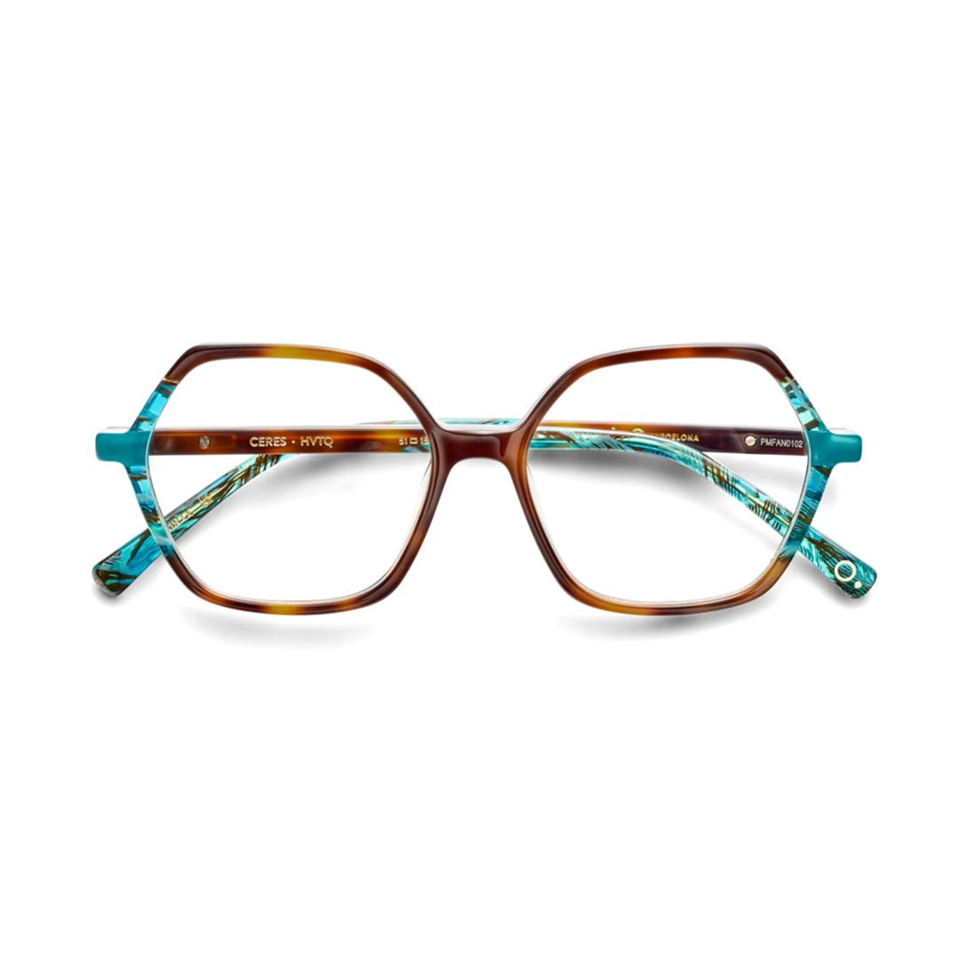Ceres Geometric Oversized Eyeglasses with Colorblock Accents
