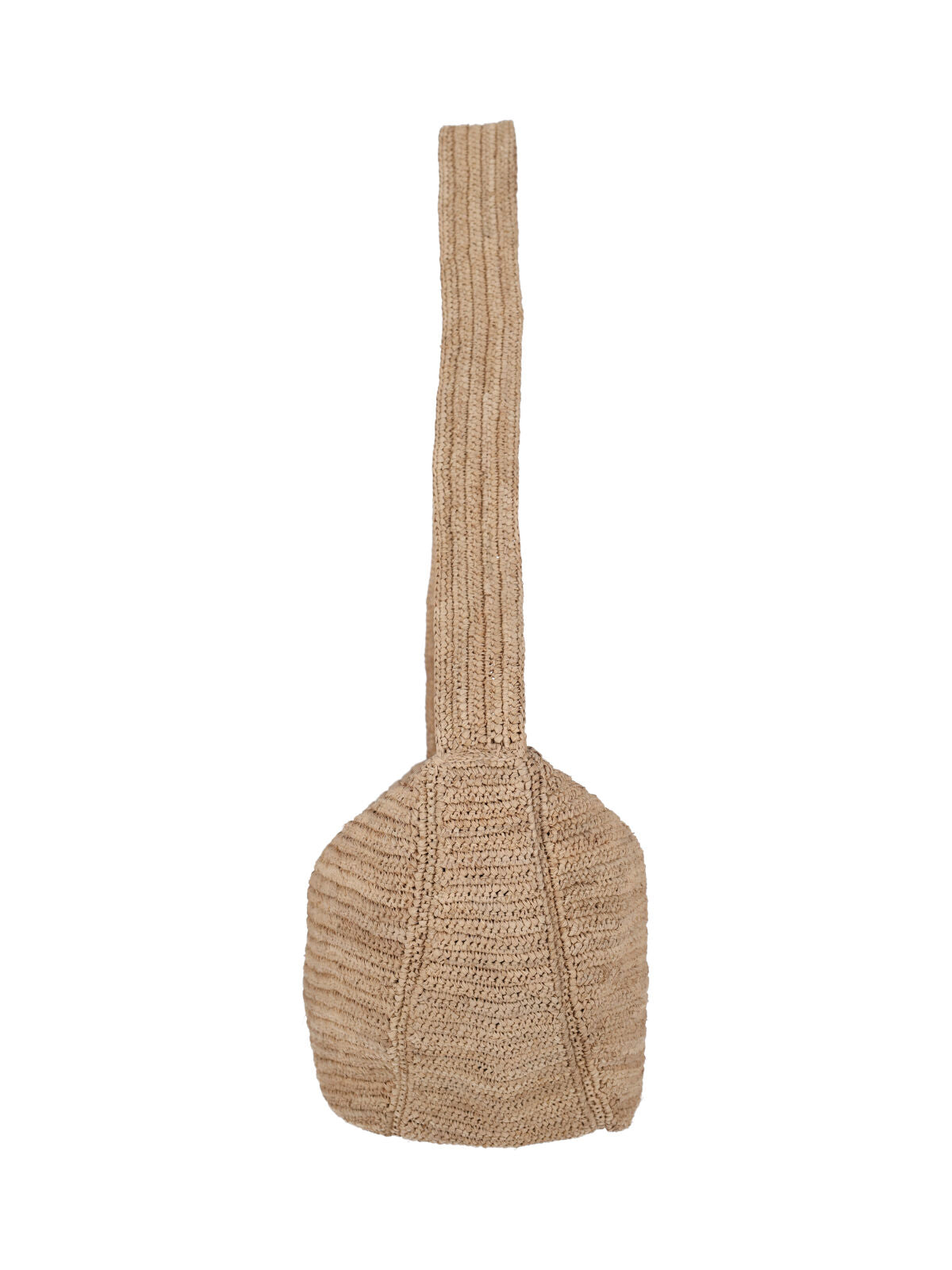 Beige Luna Woven Raffia Shoulder Bag
