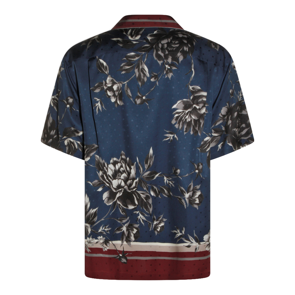 Floral Short-Sleeve Shirt With Contrasting Collar
