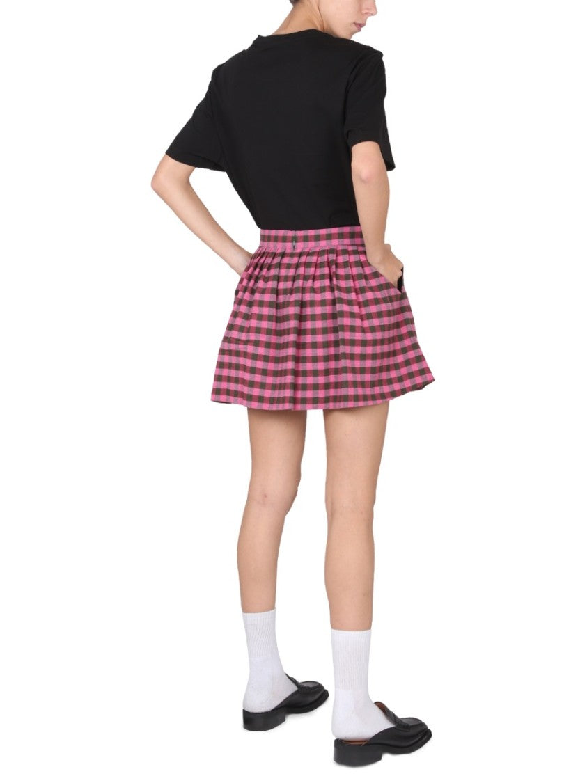High-Waisted Checkered Mini Skirt