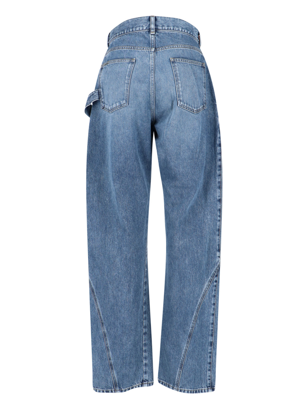 Azure Twisted Workwear High-Waisted Jeans
