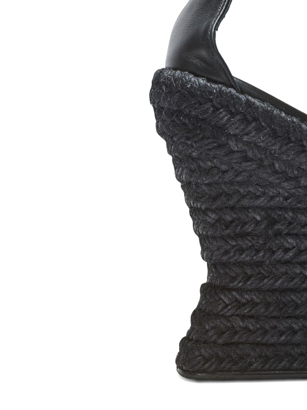 Textured Black Wedge Sandals