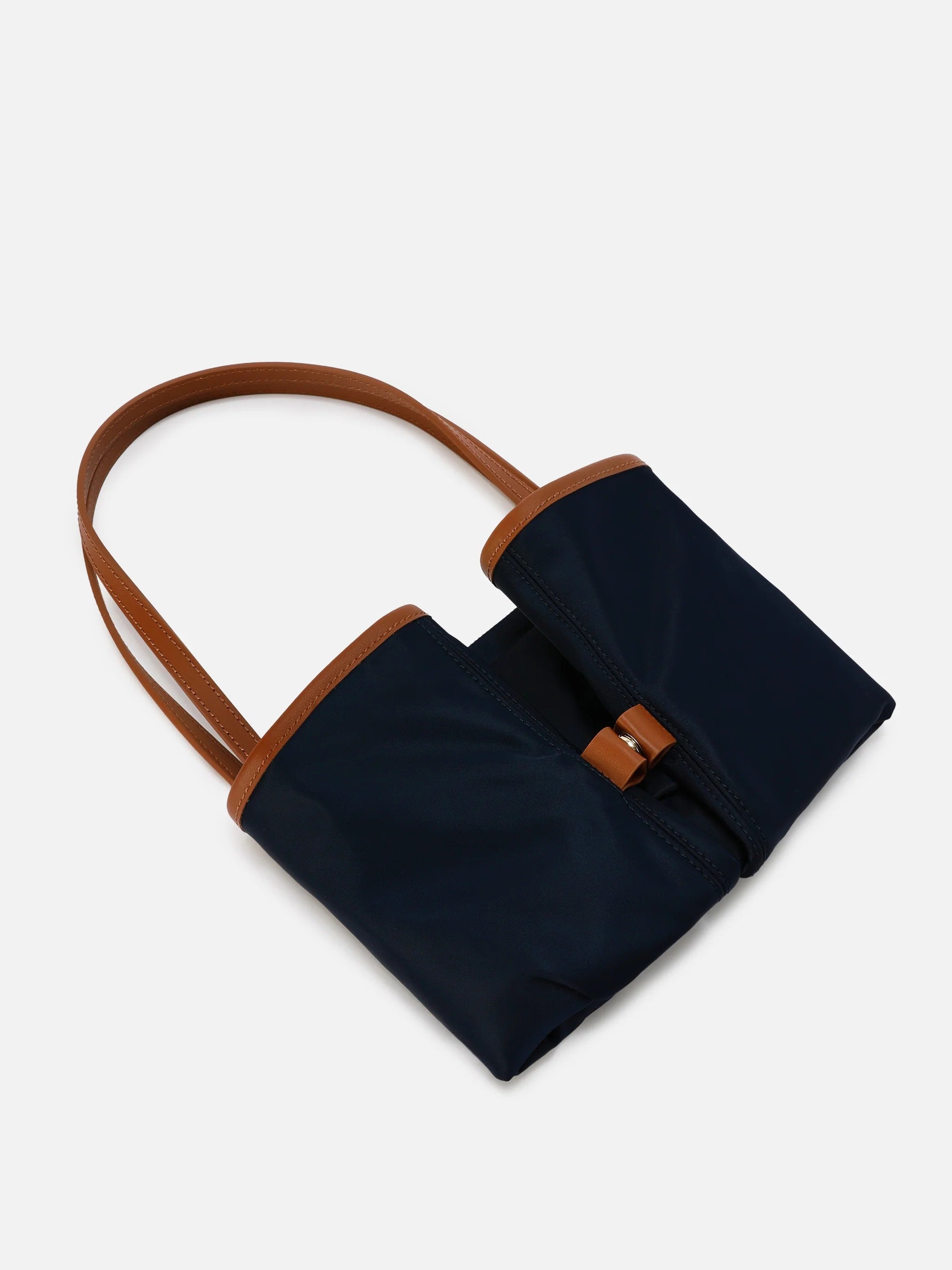Spacious Foldable Tote Bag with Contrasting Handles