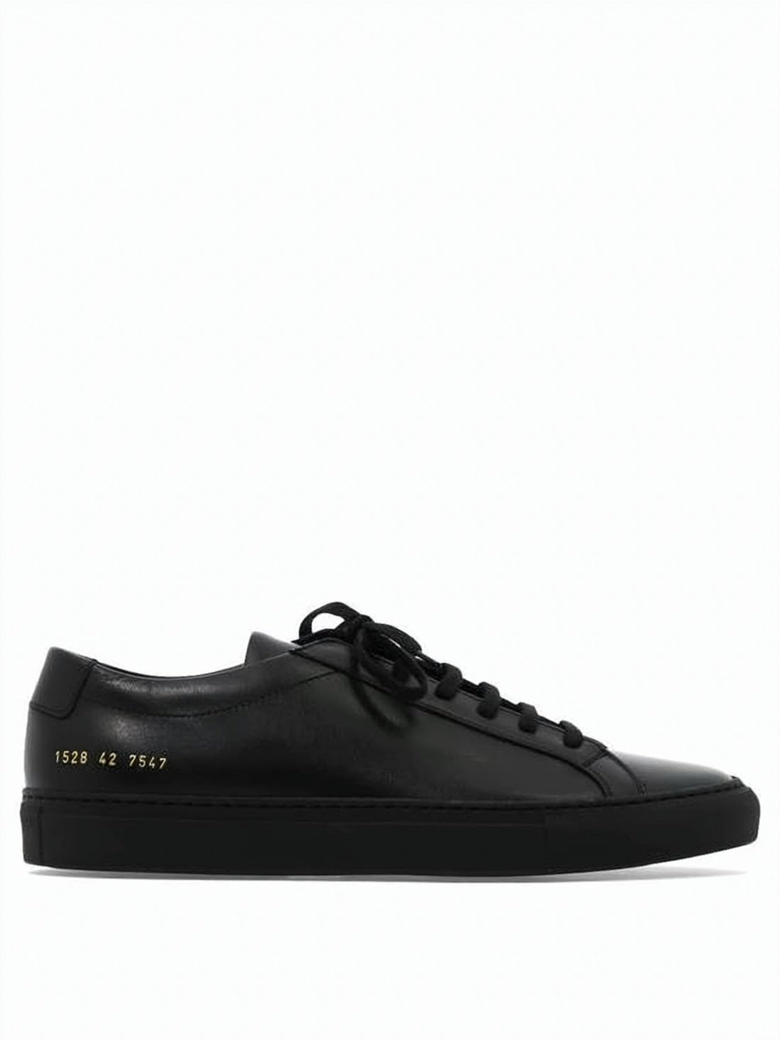 Black Cowhide Leather Monochromatic Achilles Sneakers