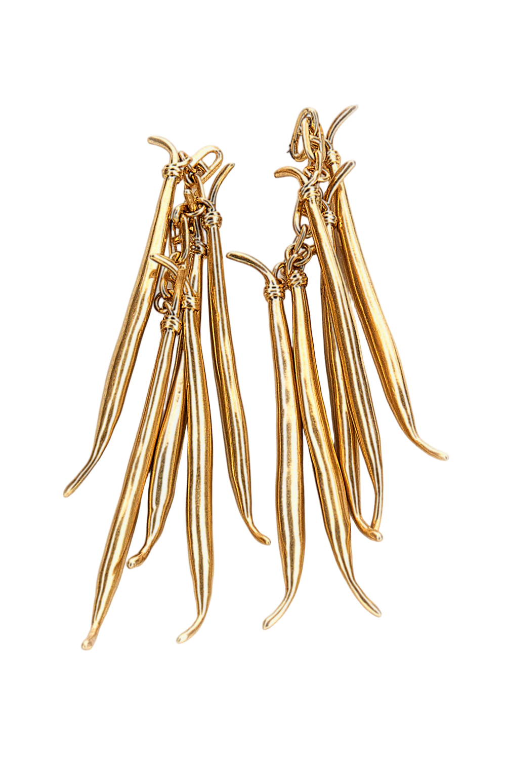 Gold Gold-Tone Brass Bean Dangle Earrings