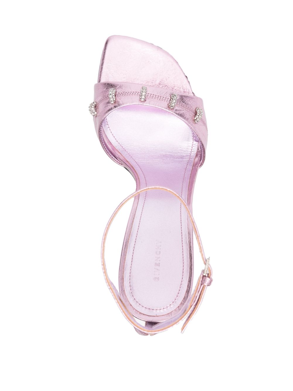 Rose Pink Metallic Calf Leather Sandals