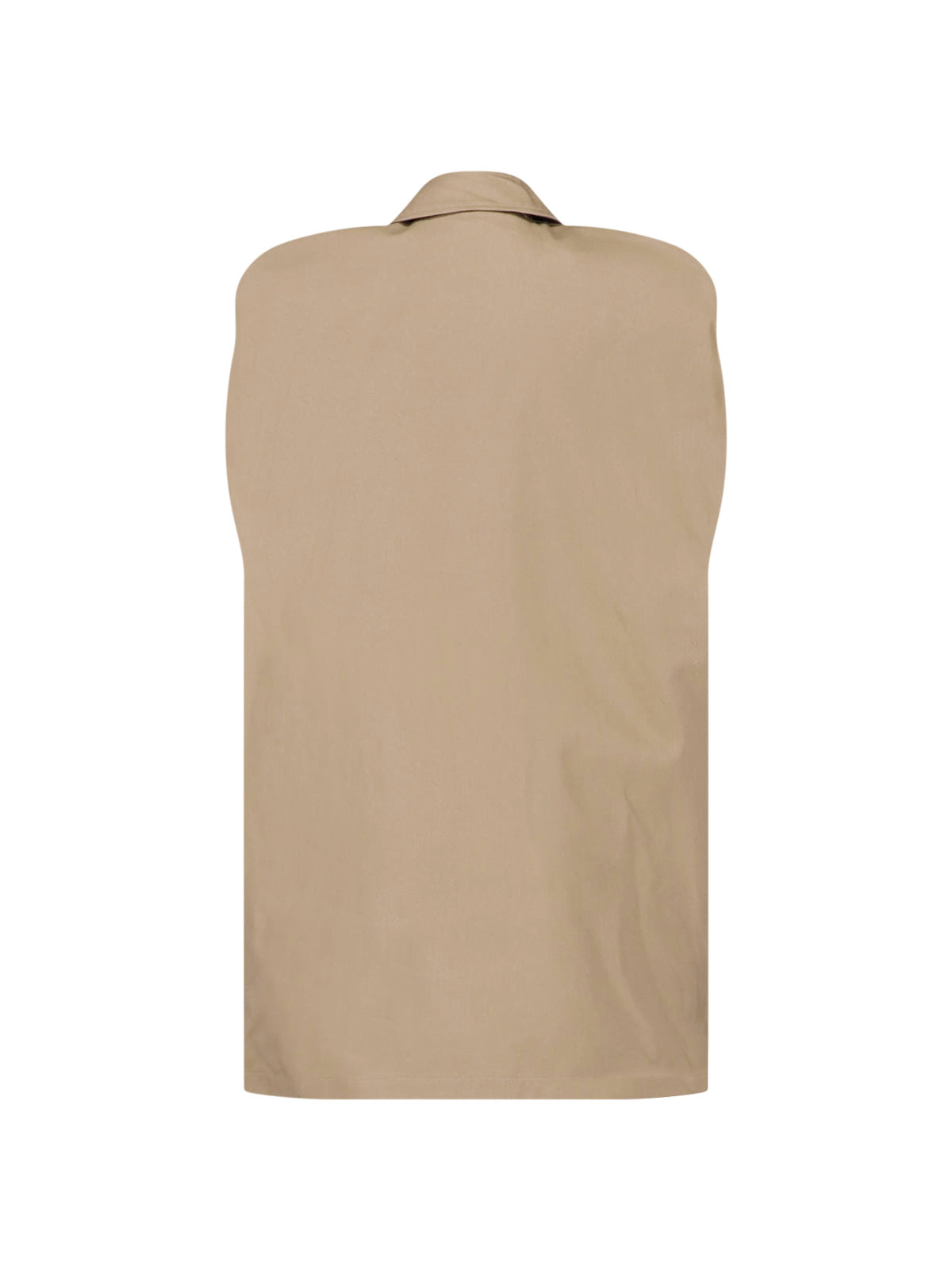 Boxy Beige Jacket with Padded Shoulders