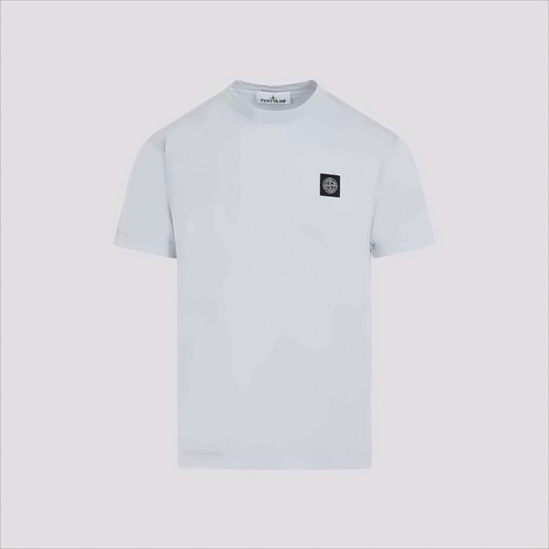 White Short-Sleeve T-Shirt with Iconic Logo Patch