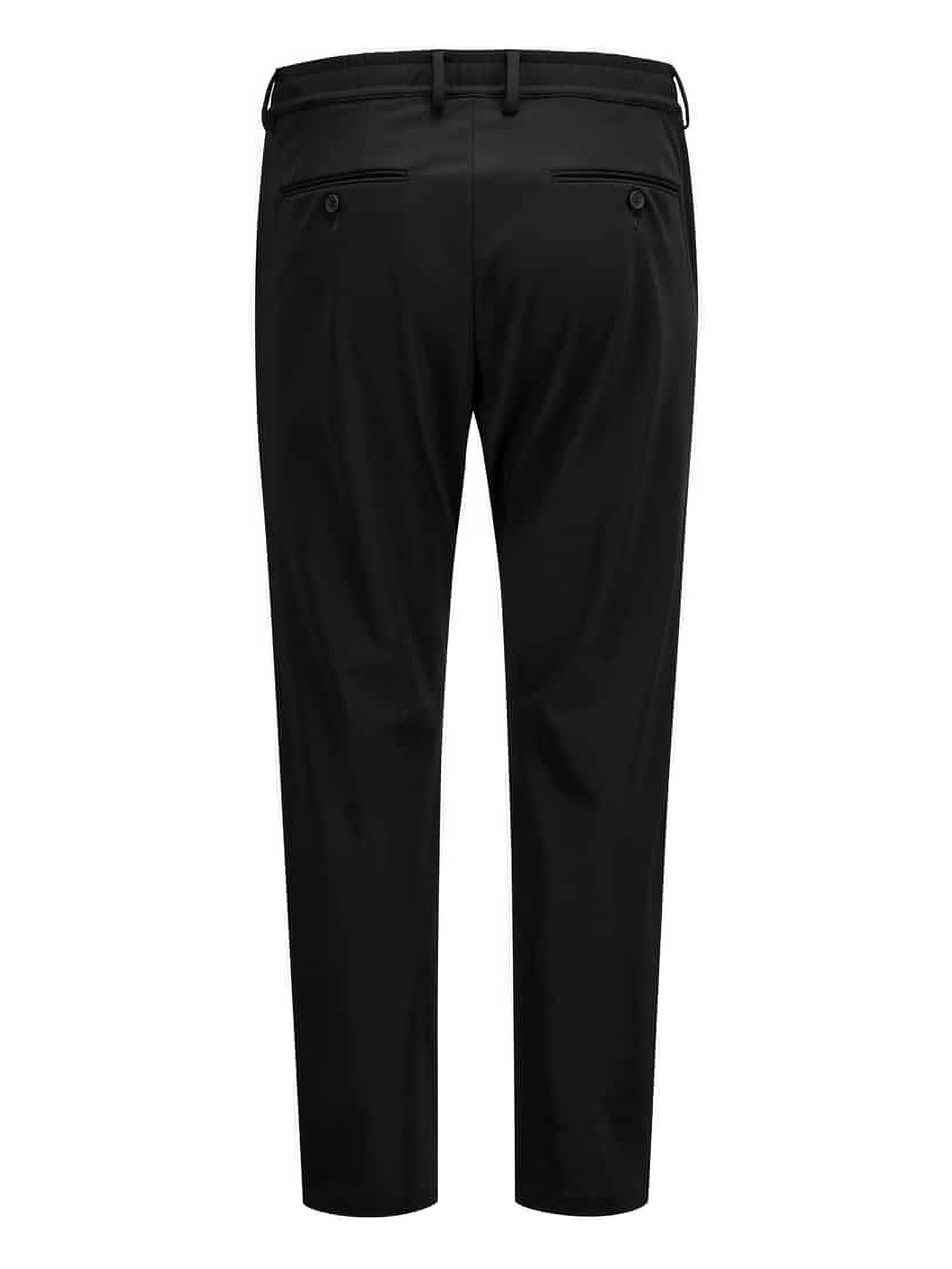 Tailored Black Flat Front Comfort Trousers