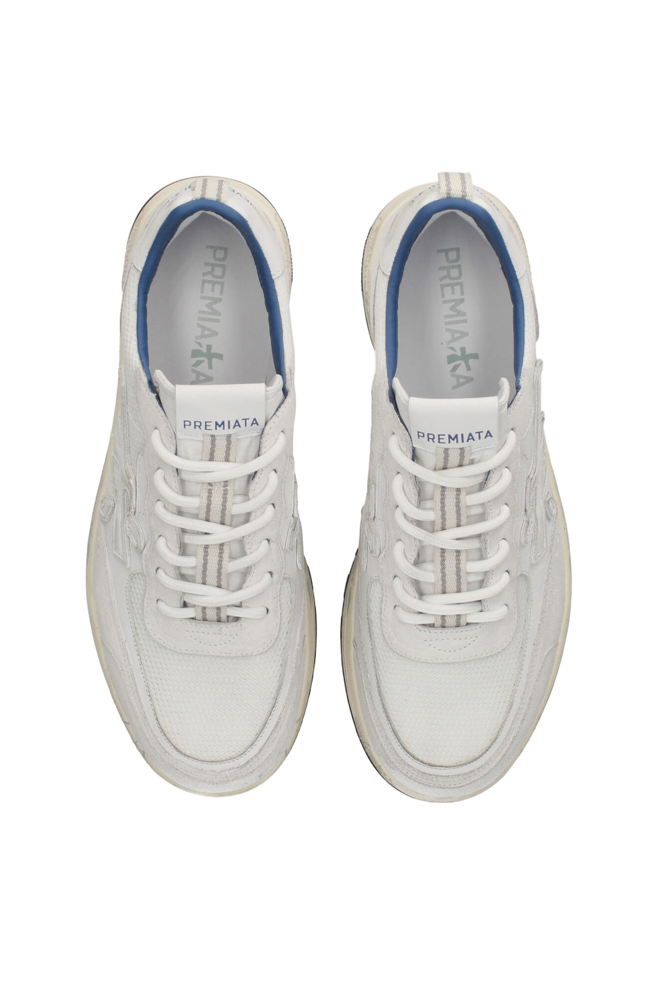 White Nous Leather and Canvas Sneakers