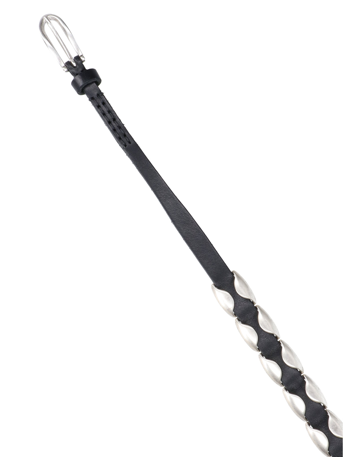 Billow Calf Leather Studded Belt