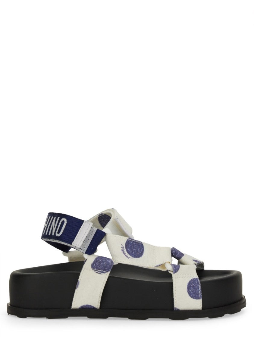 Polka Dot Wide Strap Sandals