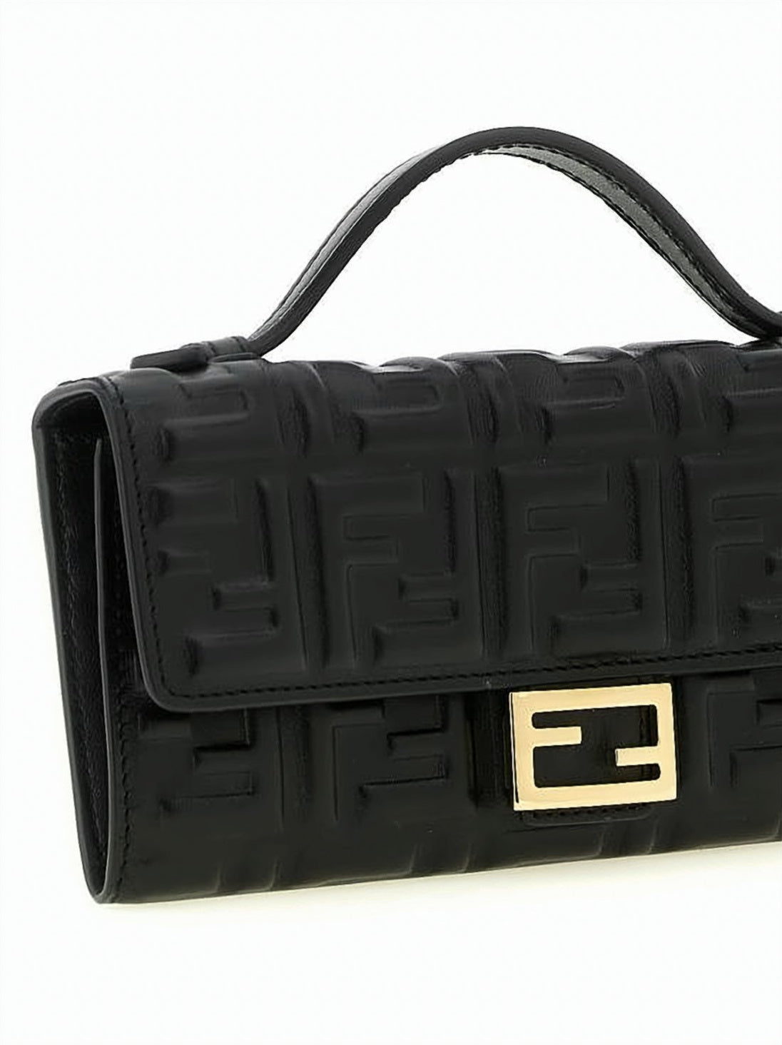 Black Geometric Pattern Lambskin Crossbody Bag