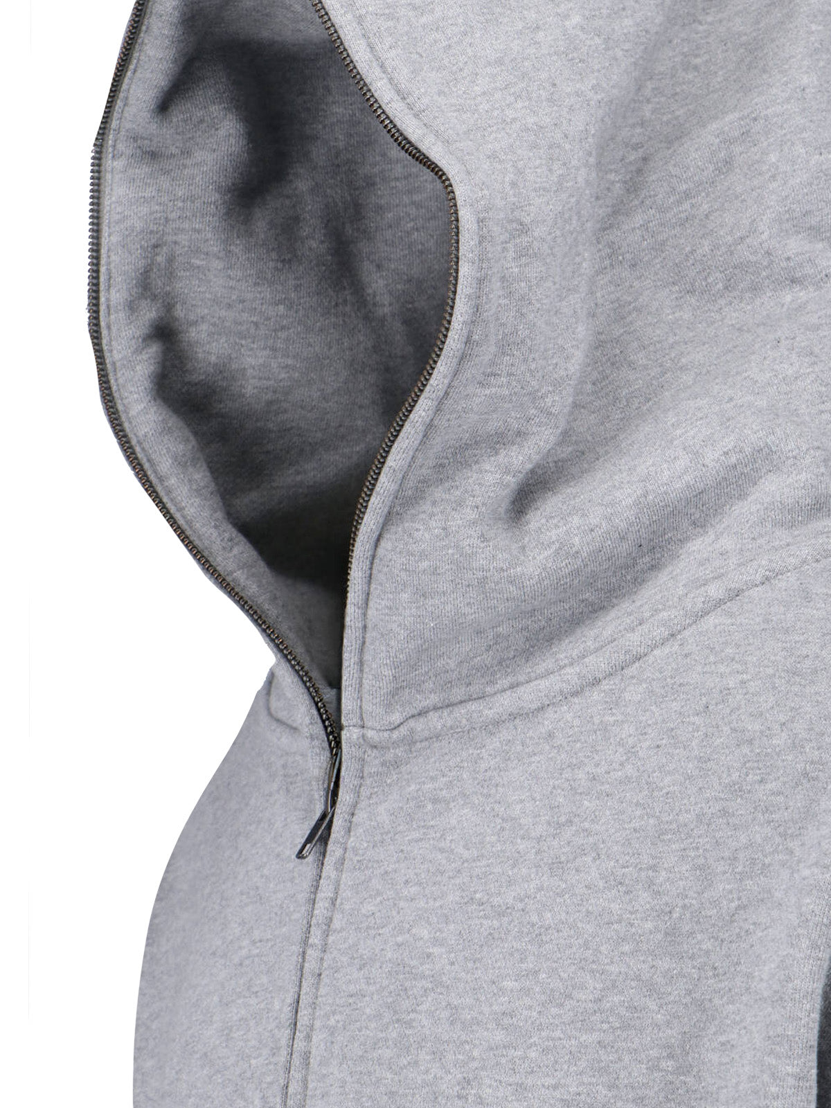 Grey Cropped Roomy Hood Zip-Up Hoodie