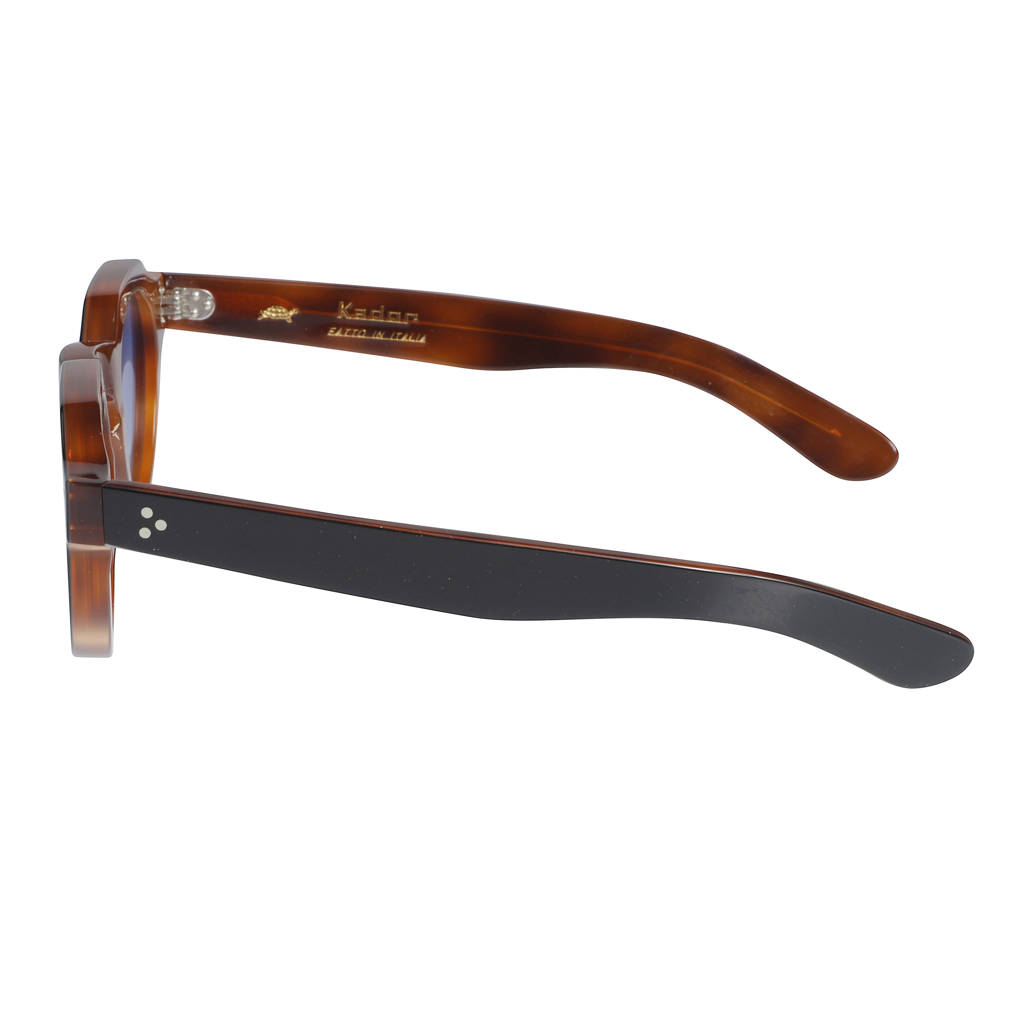 Spike Double-Layered Round Frame Sunglasses with Gradient Lenses