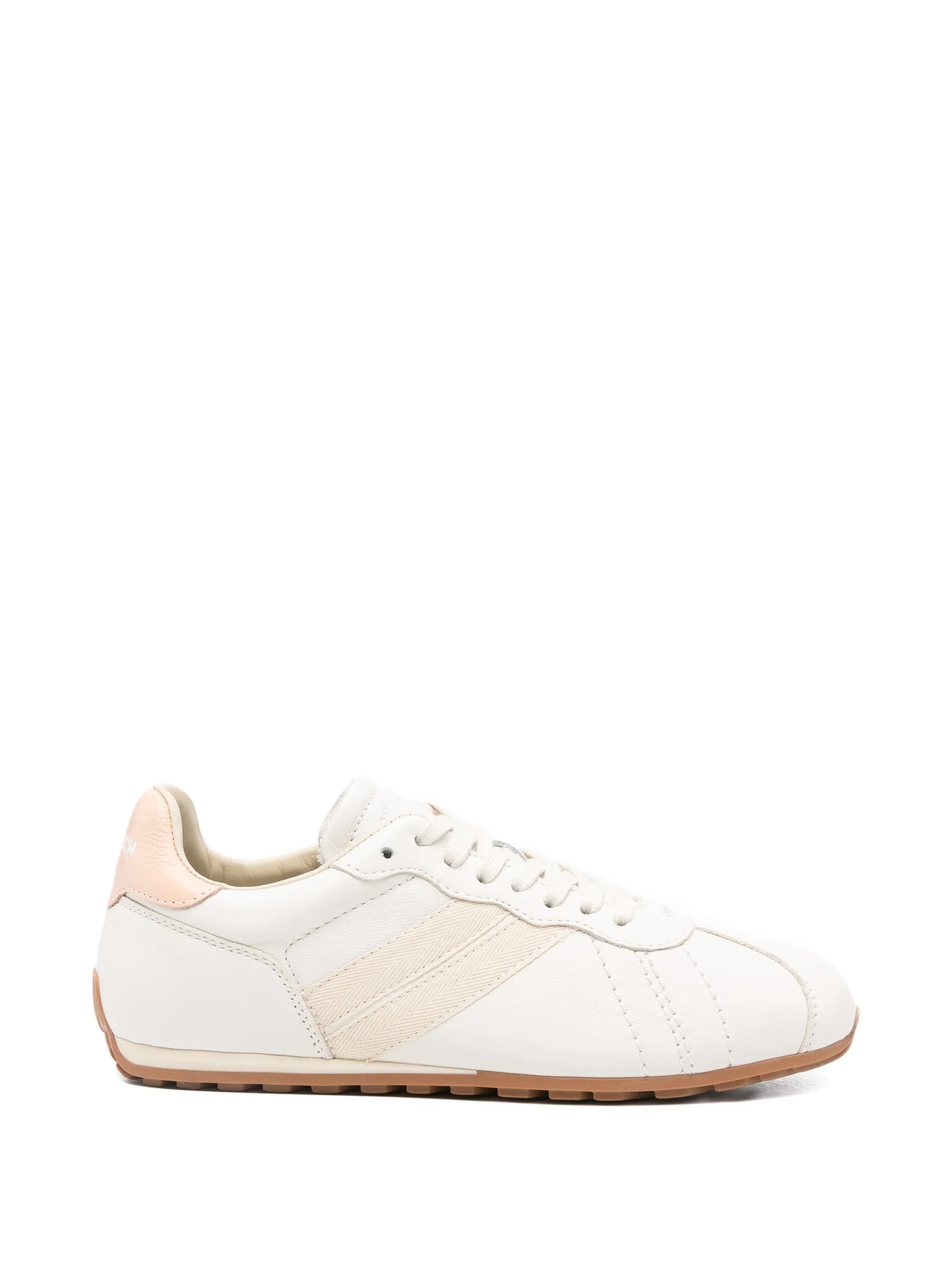White Flat Seta Silk-Low-Profile Sneakers