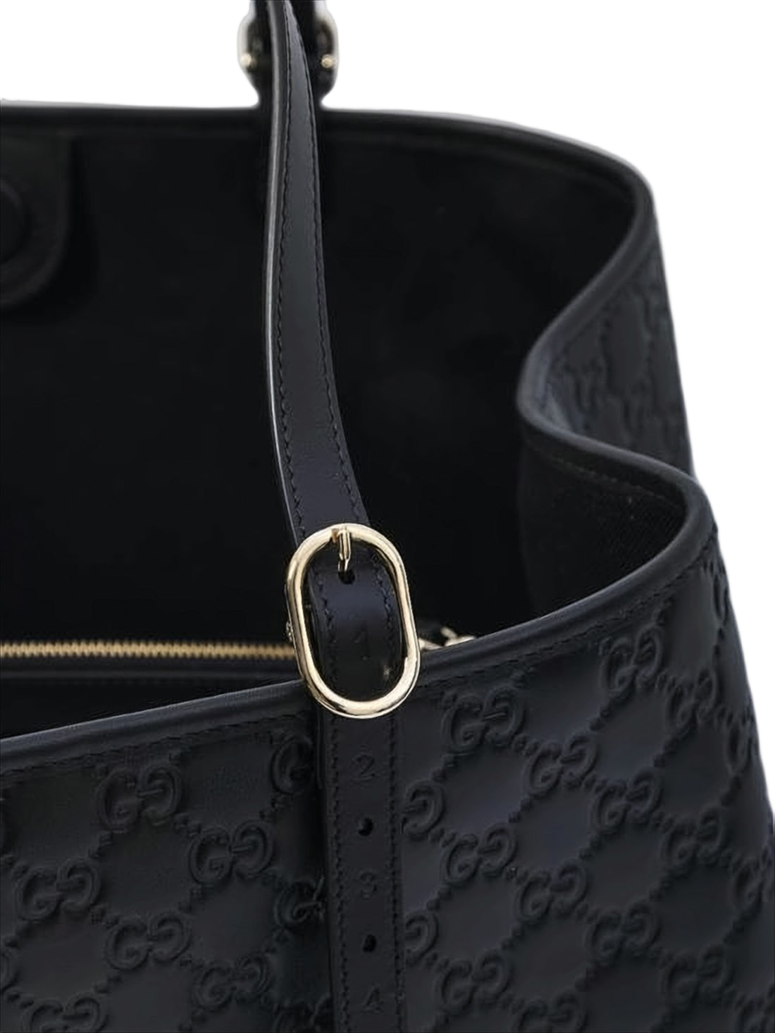 Embossed Leather Tote Bag with Adjustable Handles