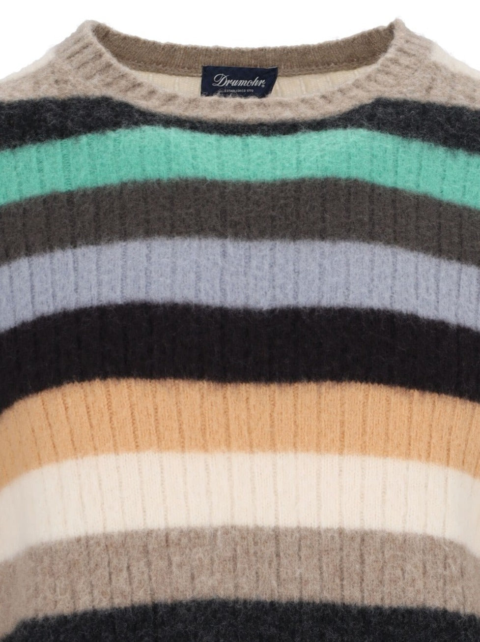 Striped Sweater In Multicolor Wool Ribbed Design
