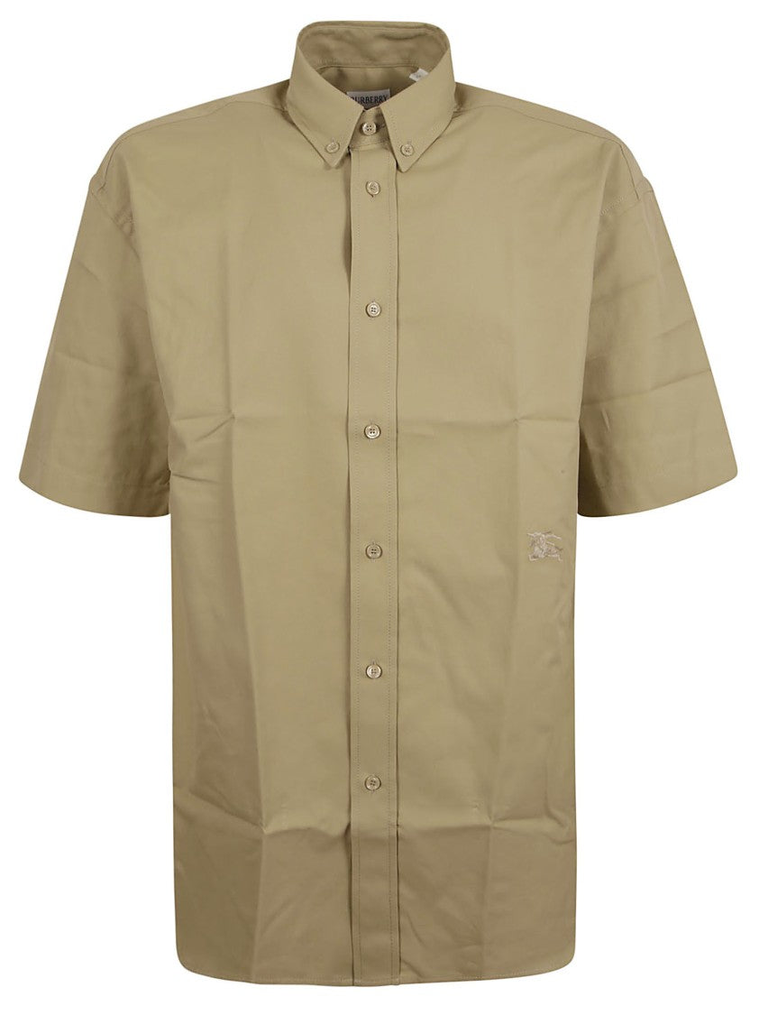 Short-Sleeved Button-Down Shirt With Embroidered Logo