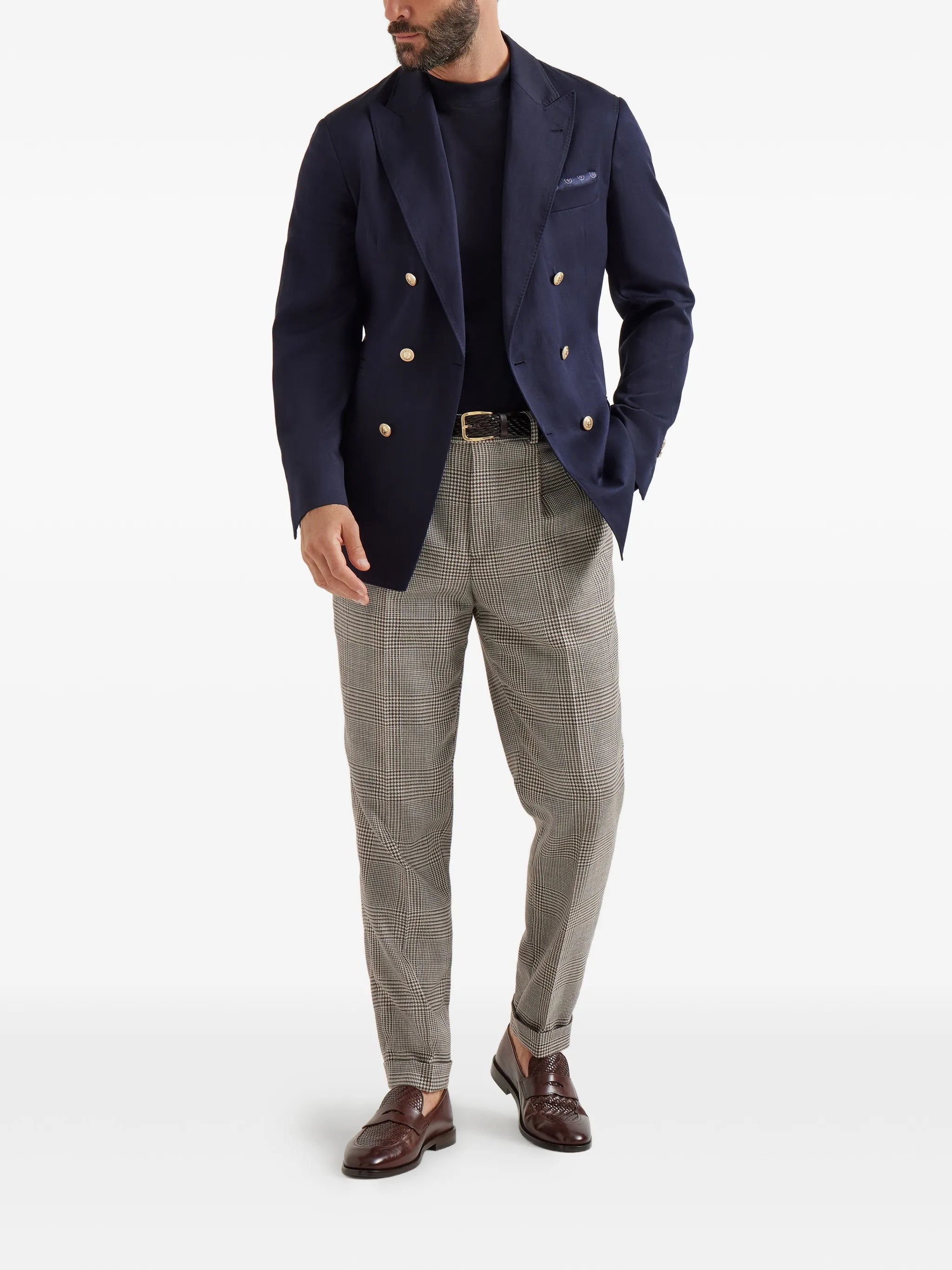 Double-Breasted Structured Virgin Wool Blazer