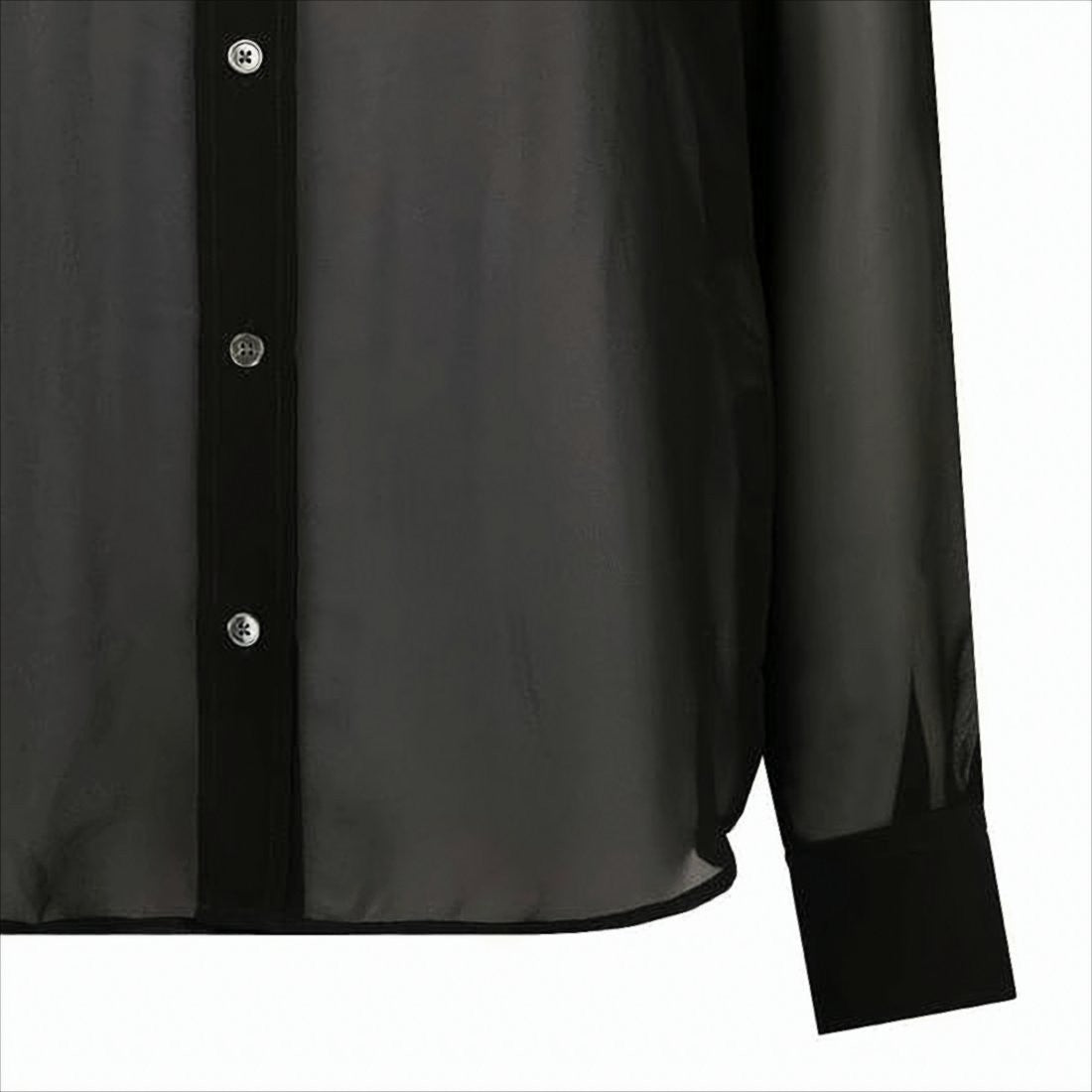 Translucent Long-Sleeved Shirt with Classic Collar