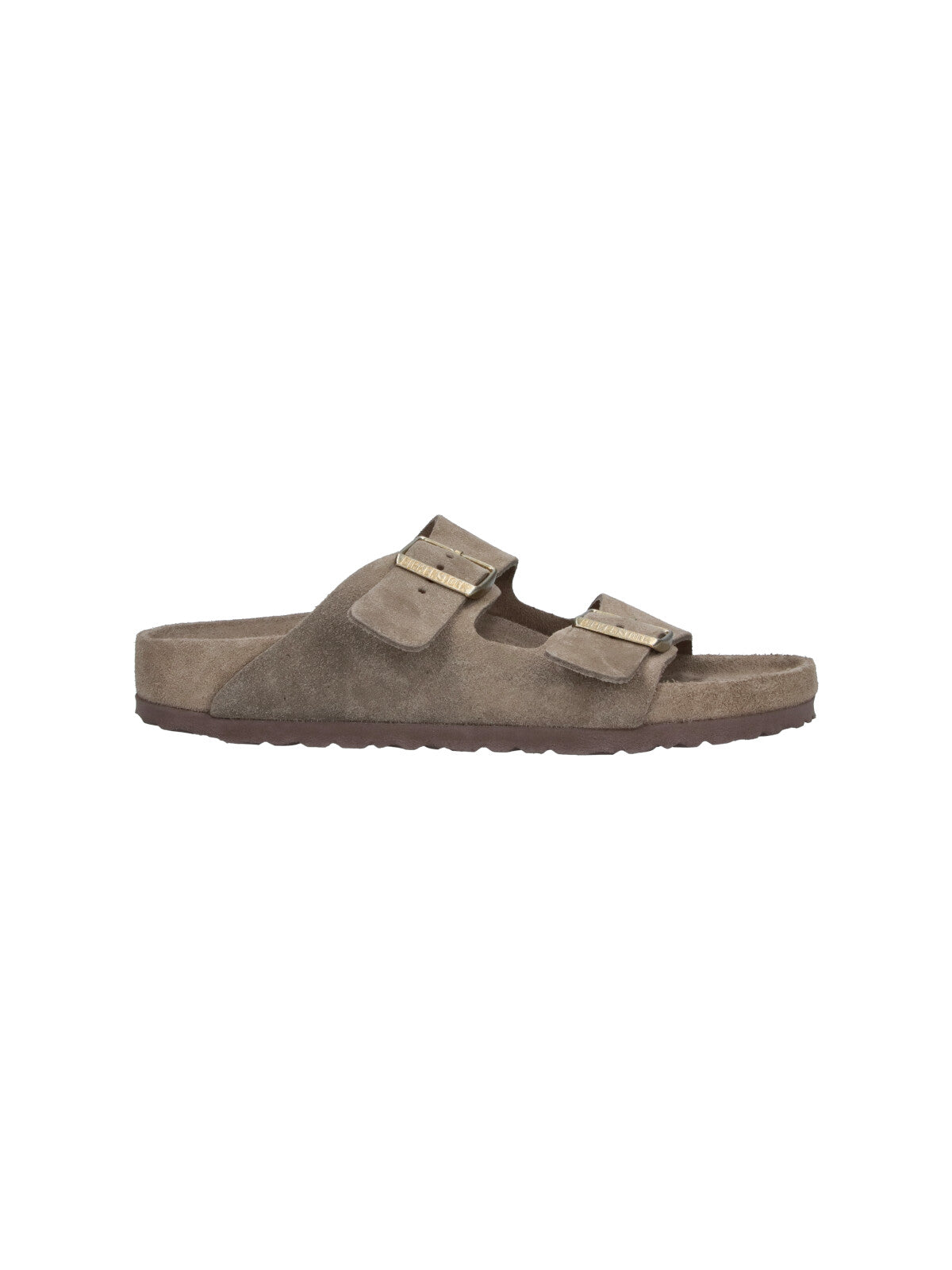 Taupe Arizona Suede Double Strap Sandals