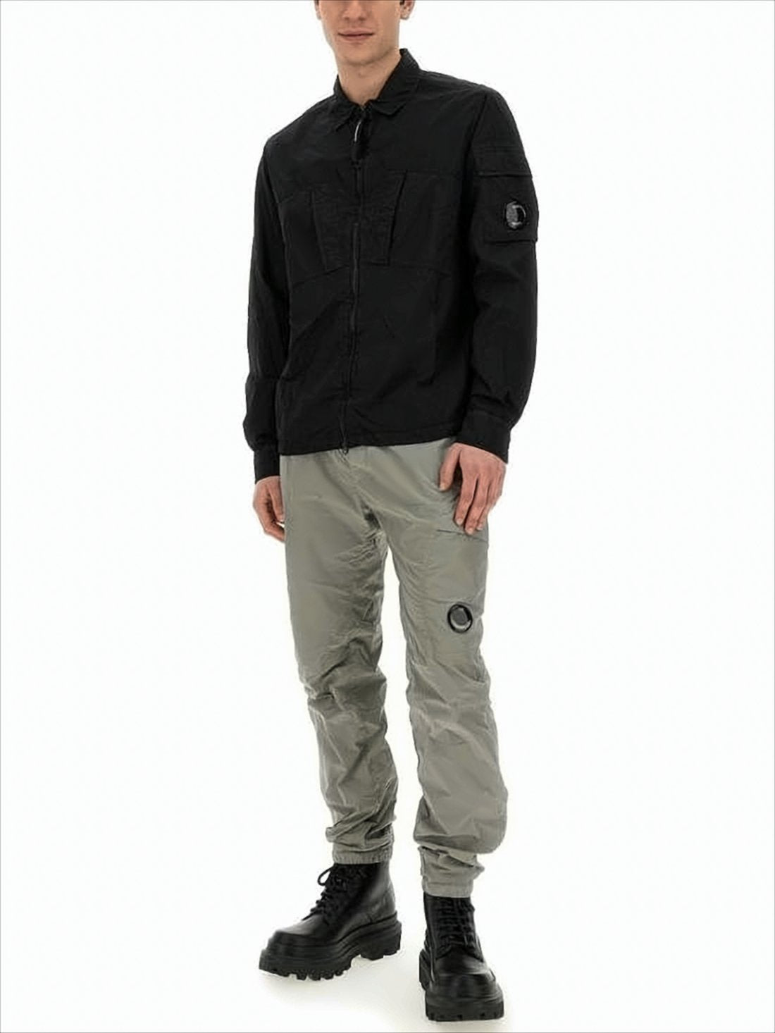 Minimalist Black Polyamide Jacket With Innovative Design Elements