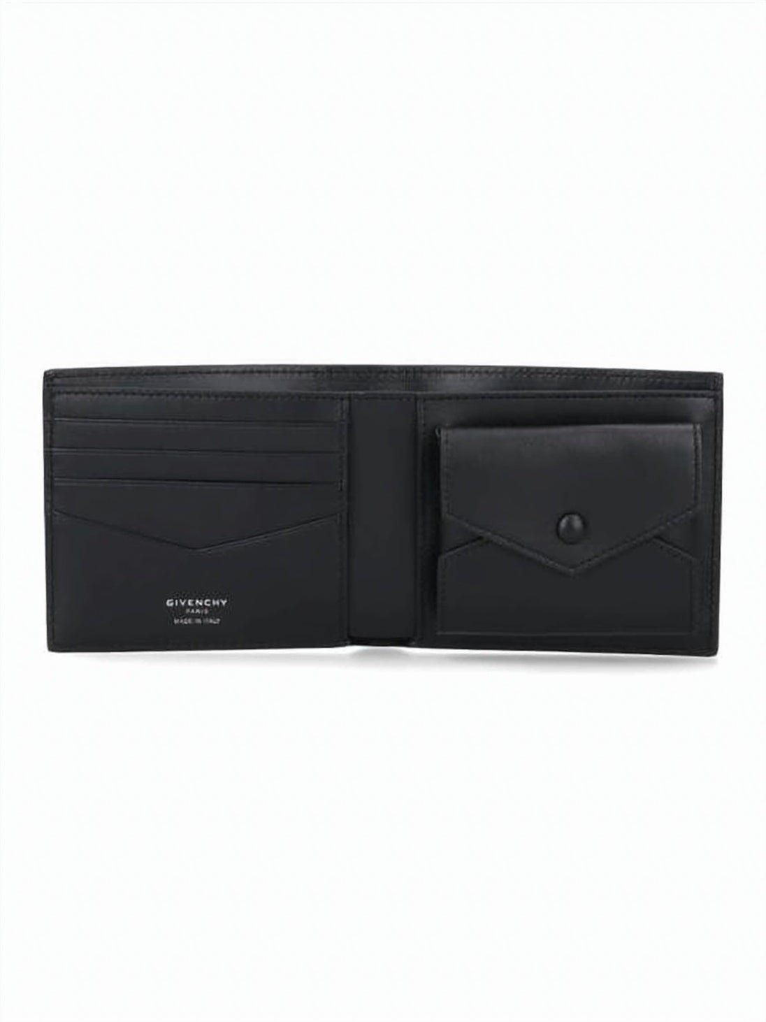 Textured Calf Leather Bifold Wallet with Lambskin Lining