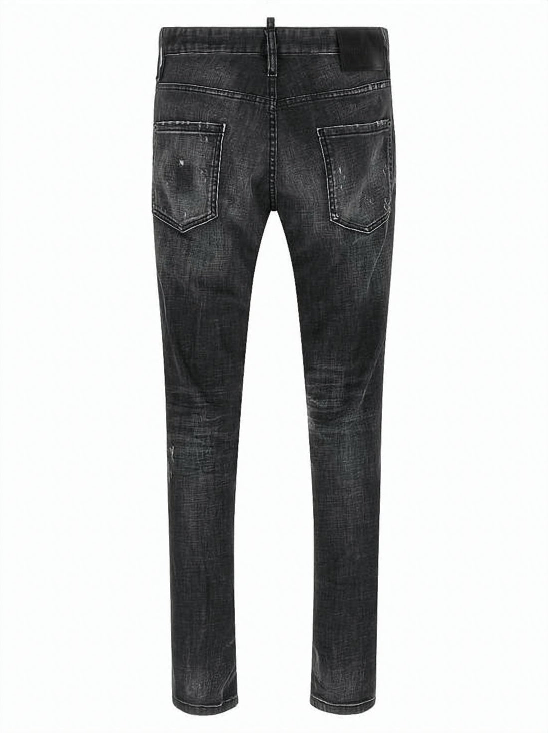 Black Slim Fit Distressed Denim Pants