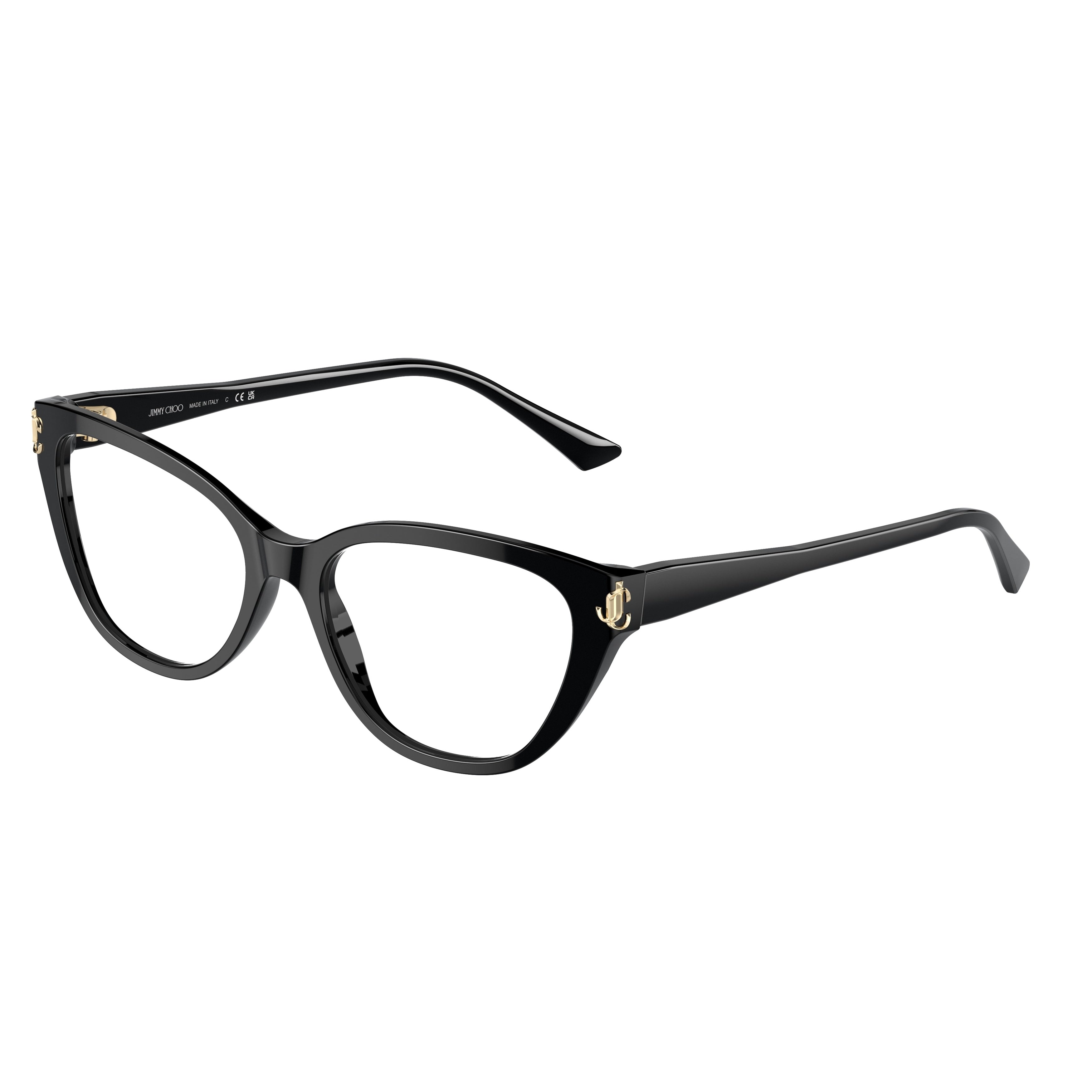 0jc3011 Glossy Black Acetate Cat-Eye Sunglasses