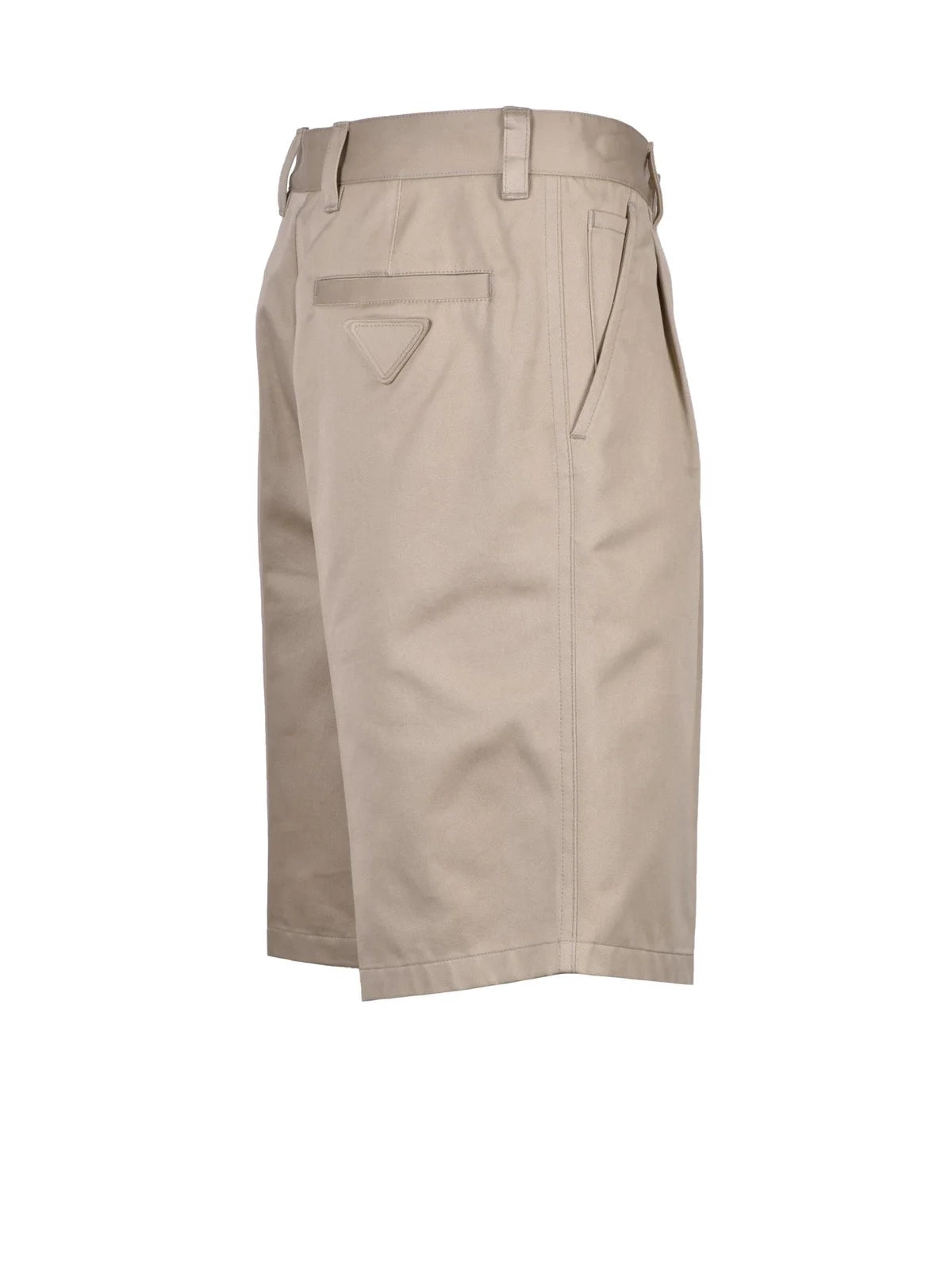 Tailored Beige Shorts with Flat Front