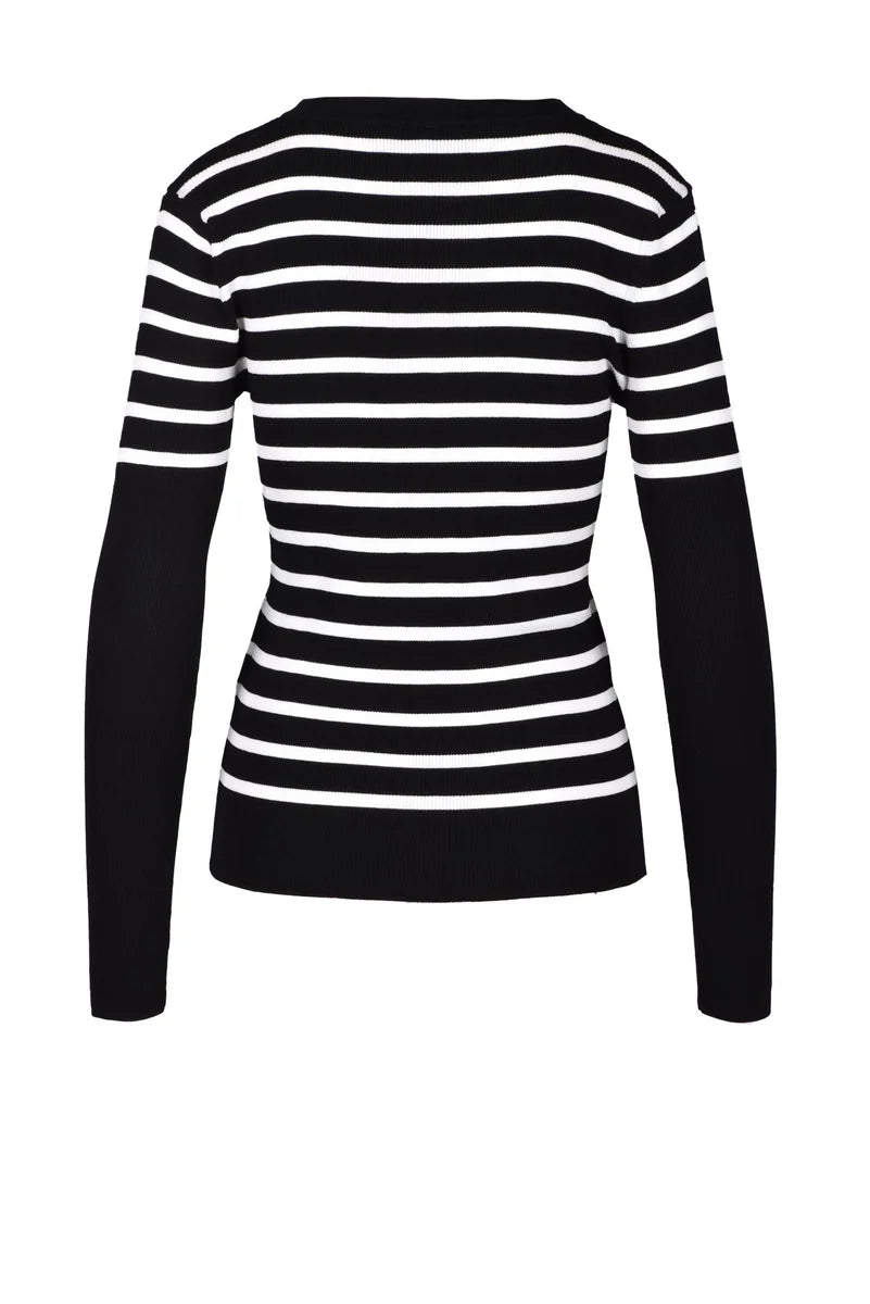 Viscose, Polyamide, and Silk Sweater - Black/White