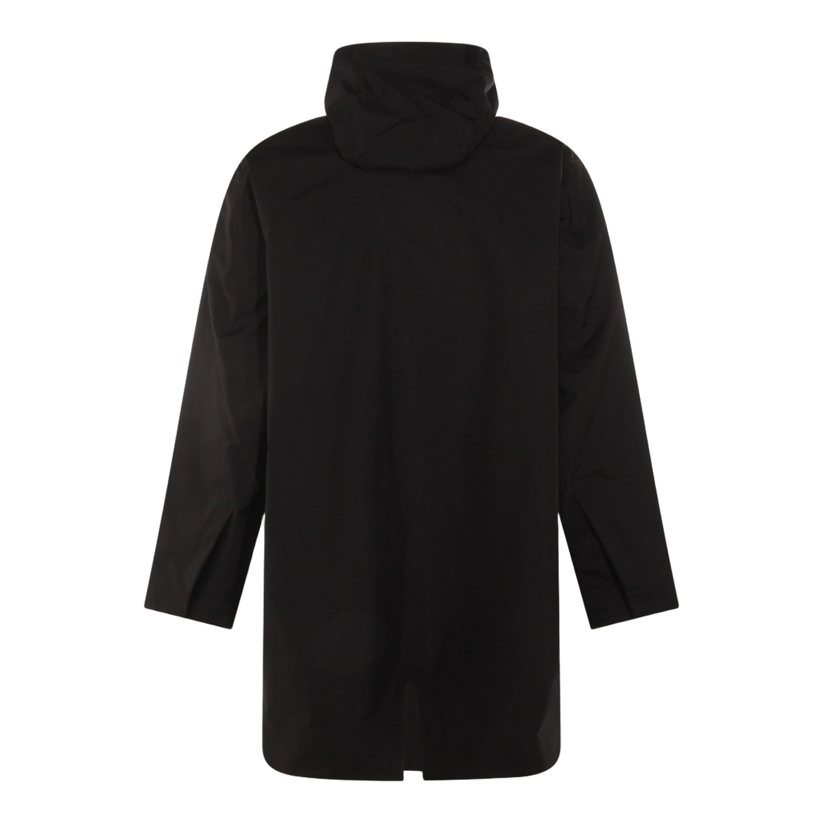 Black Hooded Casual Jacket with Zipper Closure