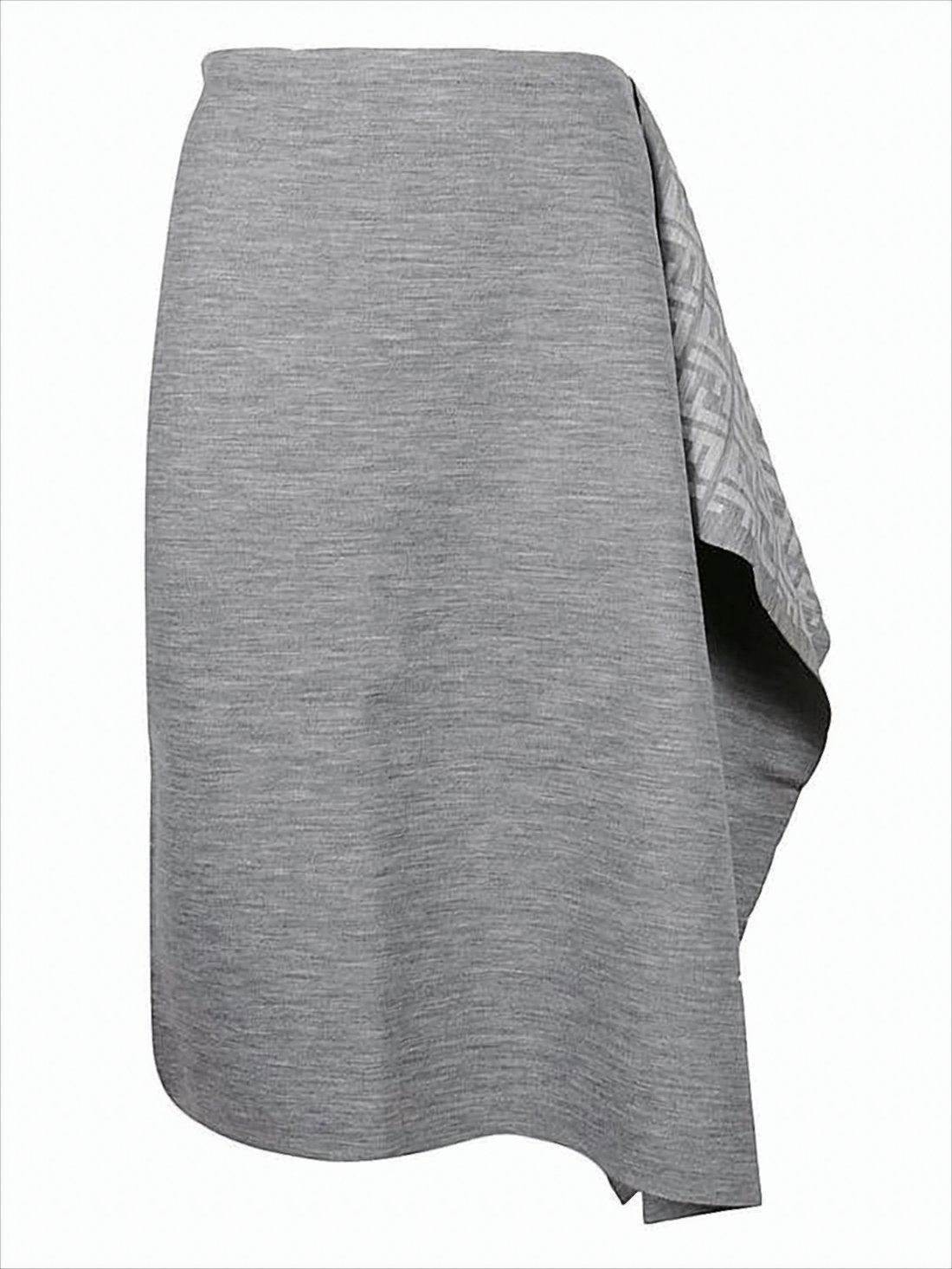 Midi Skirt with Draped Overlay