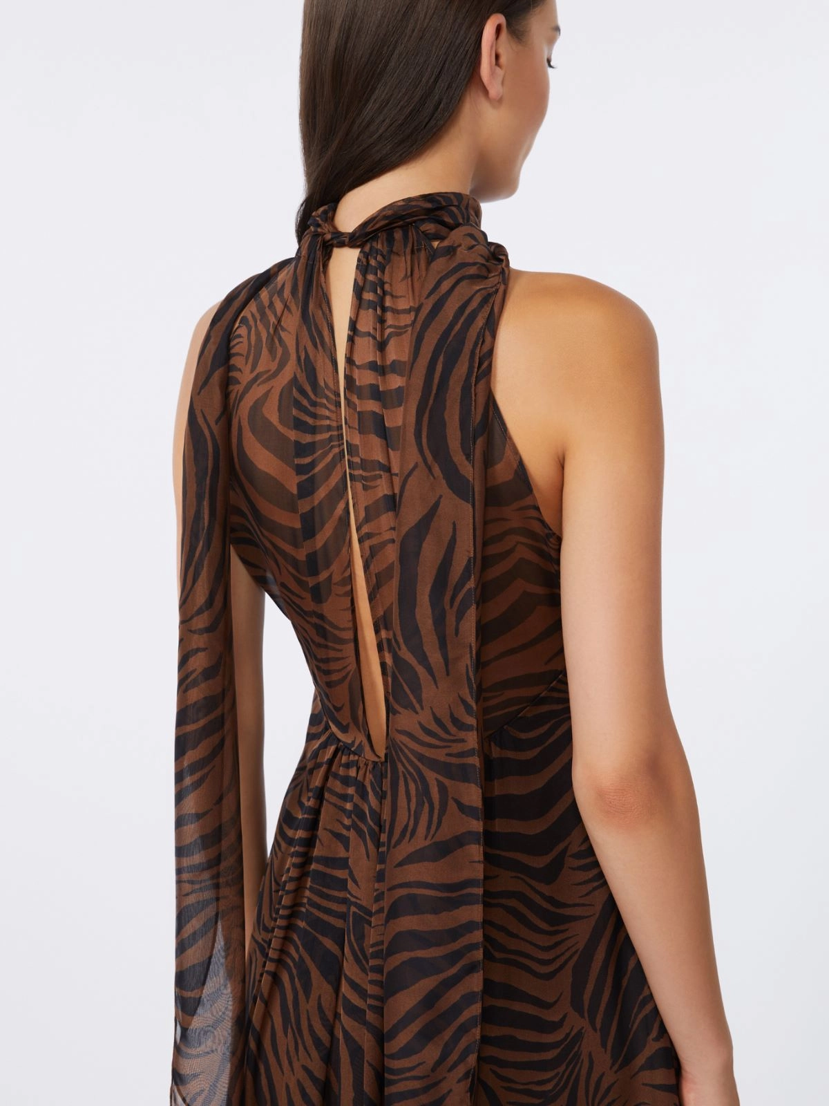 Sleeveless Maxi Dress with Deep V-Neckline