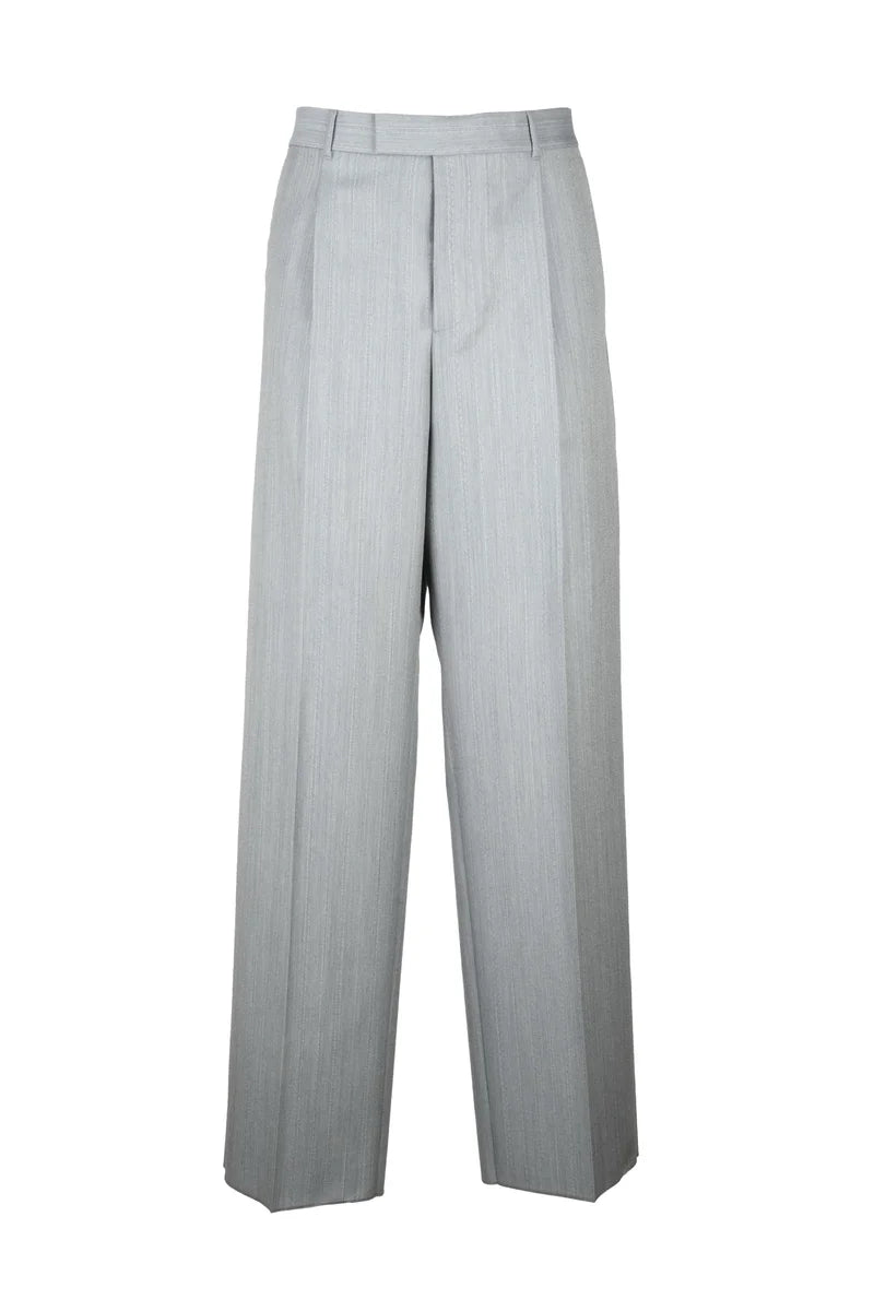 Classic Mohair Wool Trousers - Grey
