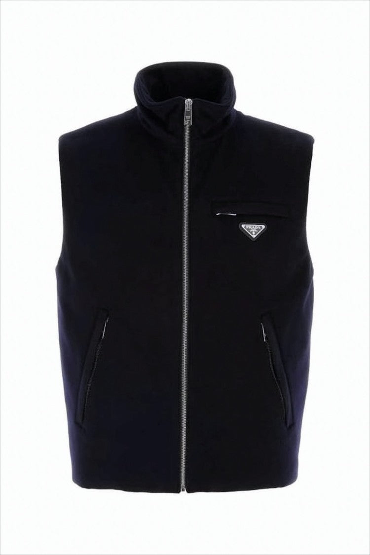 High-Collar Cashmere Vest