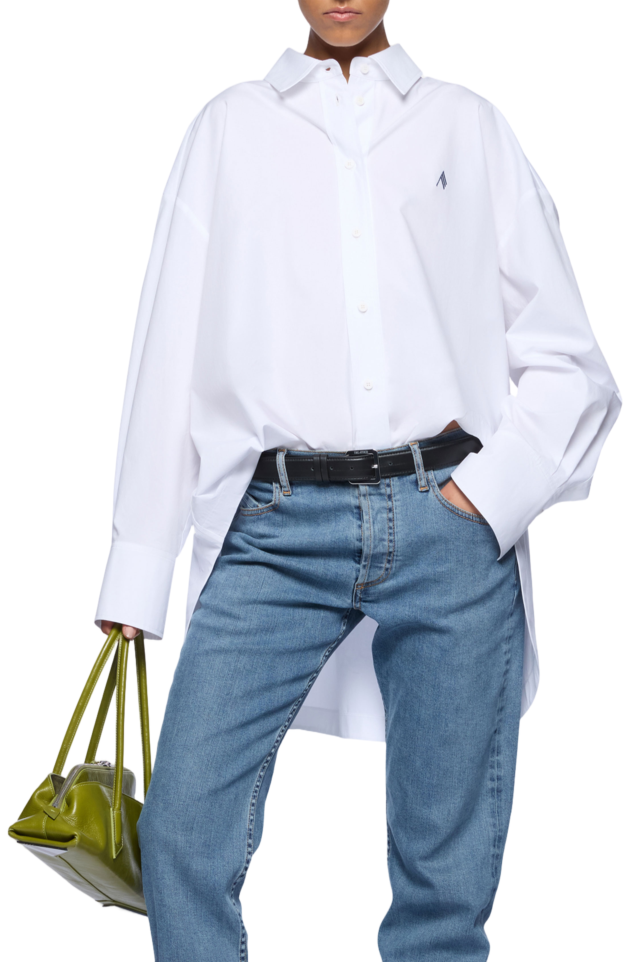 Loose-Fitting White Shirt With Classic Collar